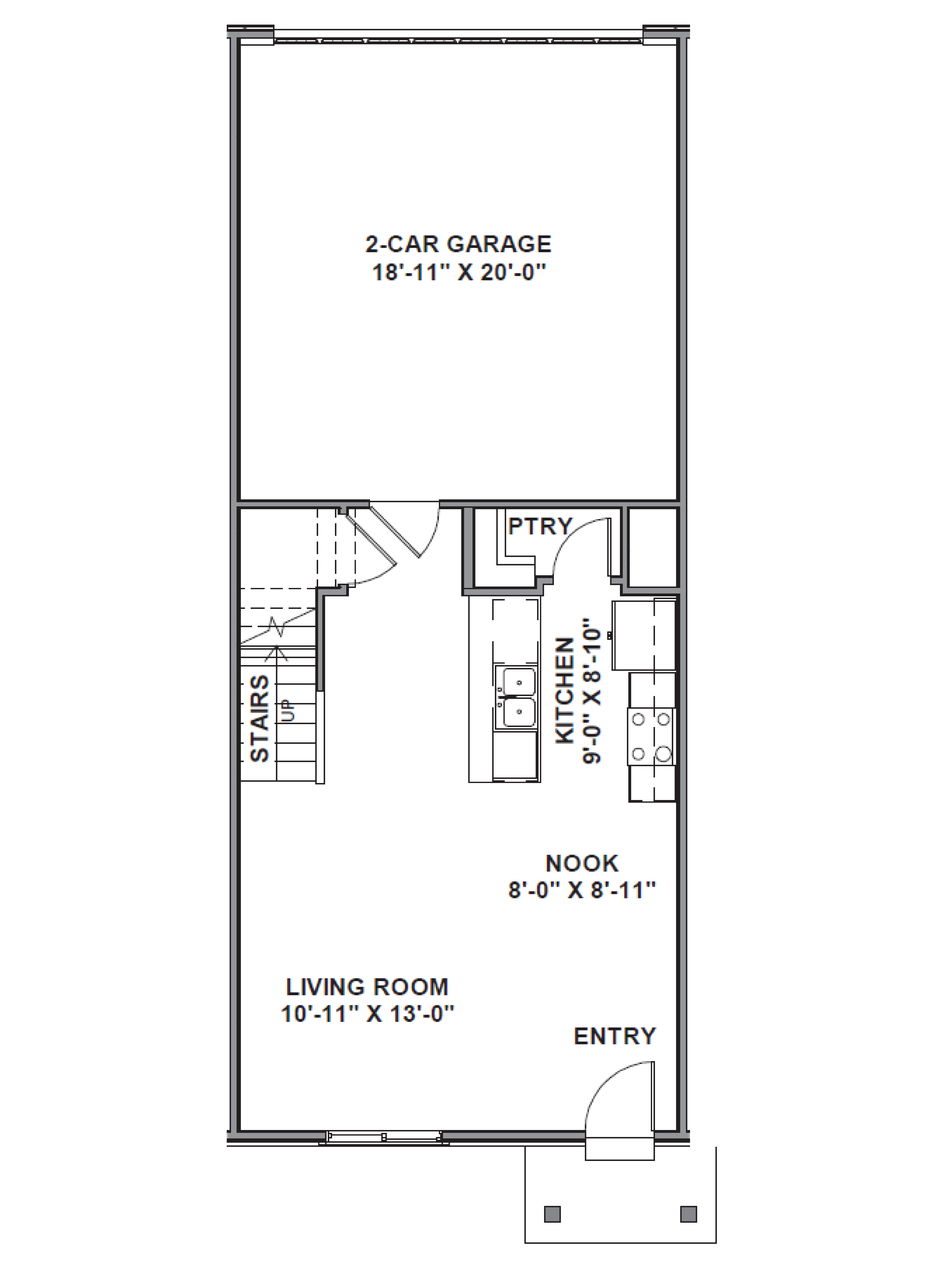 Dalton floor plan townhome layout in Saratoga Springs Utah.