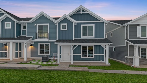 An example of one of the open concept and elegant townhomes you will find at the Little Valley Gateway community in Magna Utah, the Dalton floor plan.