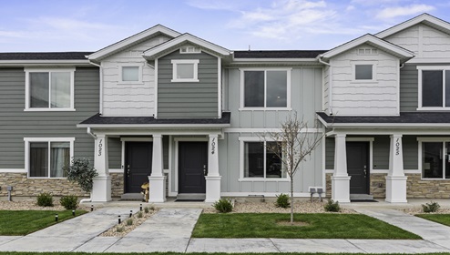 Dumont townhome exterior in Osprey Townhomes in Provo Utah.