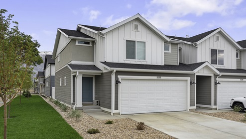Millbrook end unit townhome exterior in Osprey Townhomes in Provo Utah.