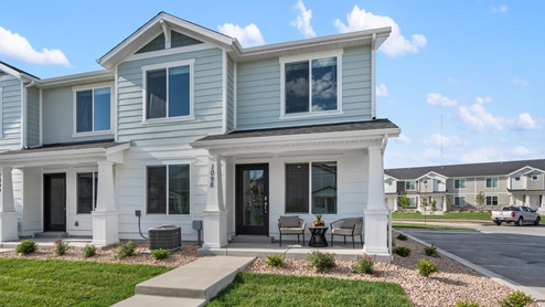 Westfield end unit townhome exterior in Osprey Townhomes in Provo Utah.