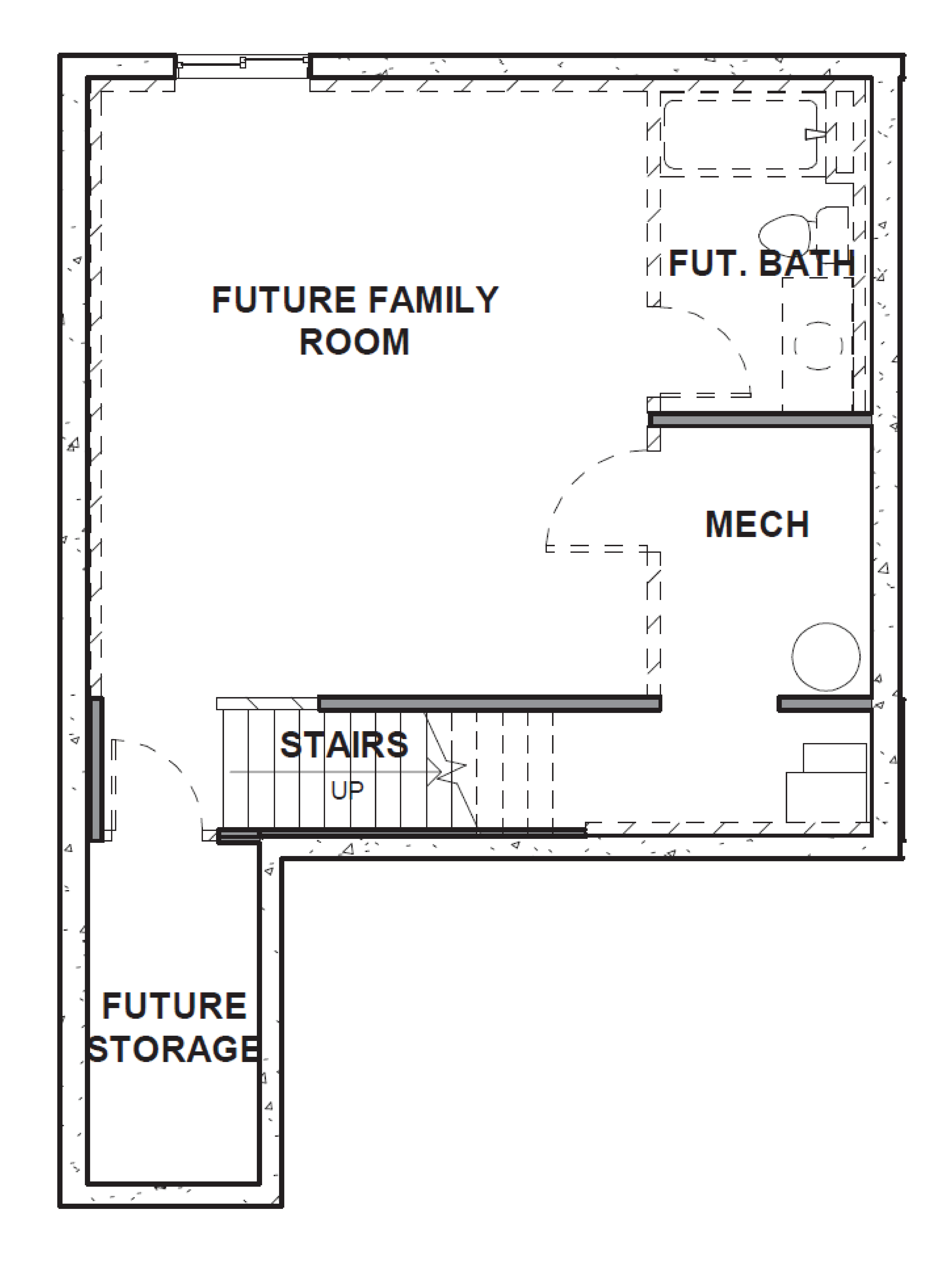 Millbrook townhome floor plan layout basement floor in Santaquin Utah.