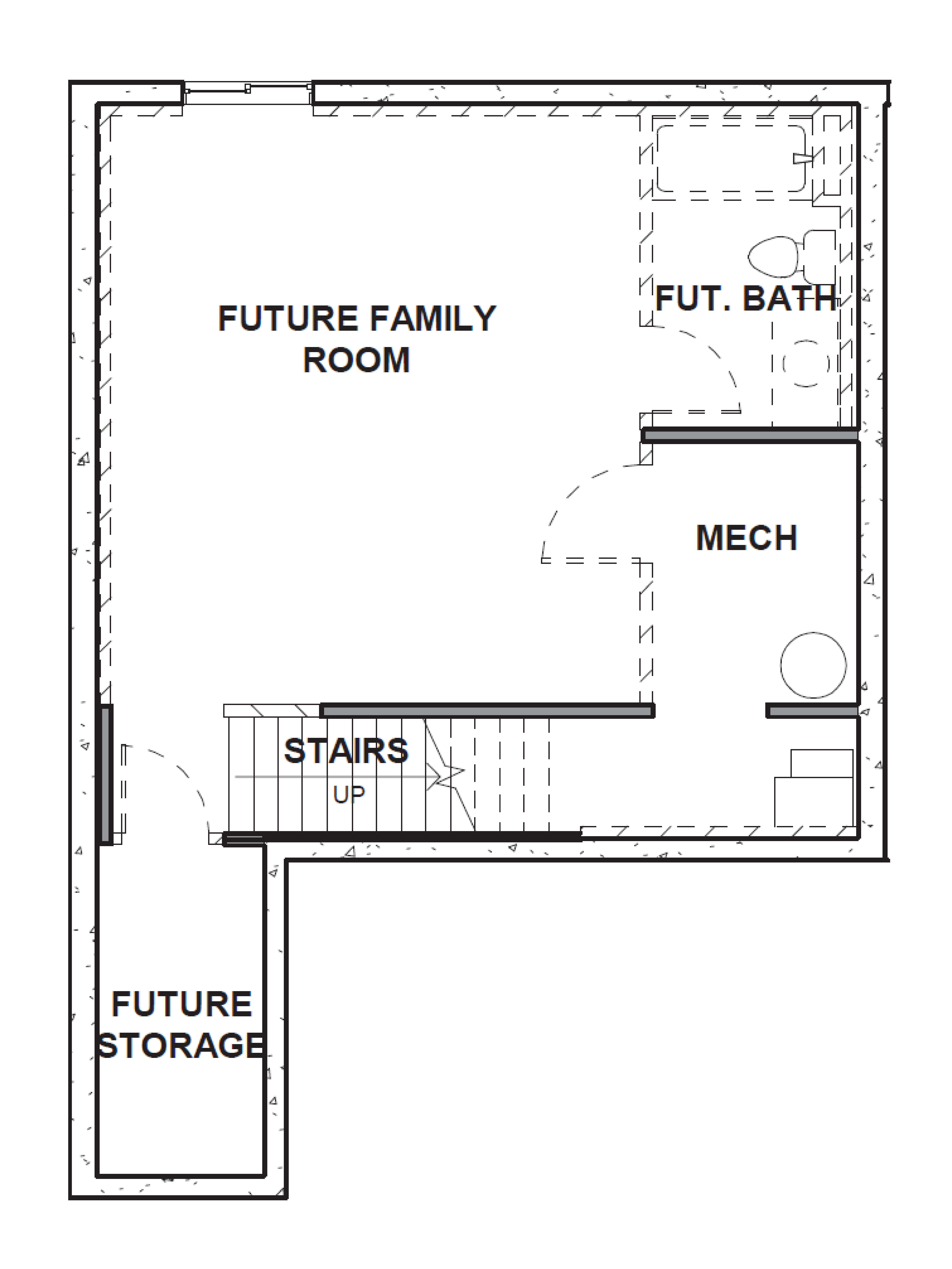 Oakridge townhome floor plan layout basement floor in Santaquin Utah.