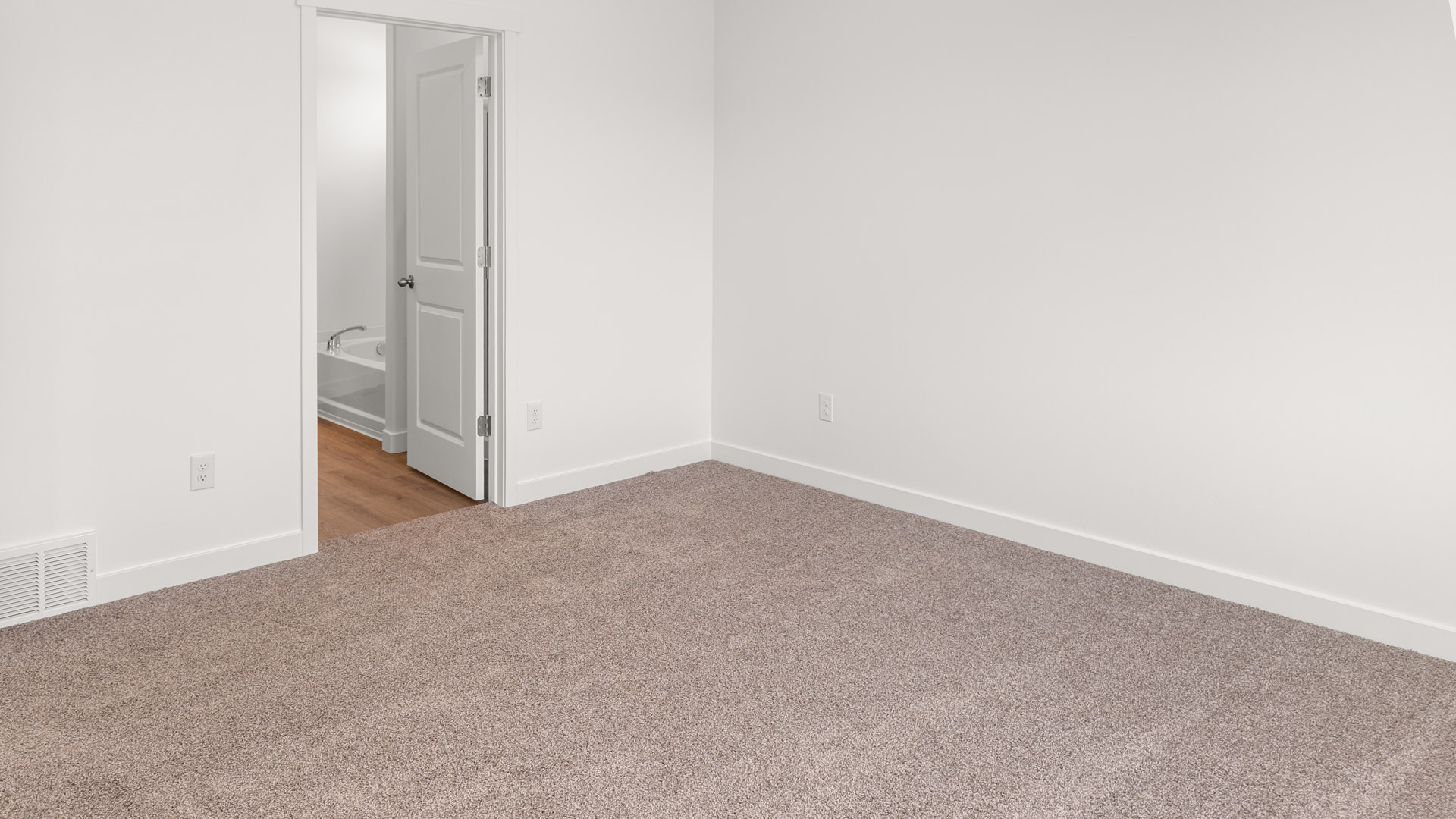 Primary bedroom with tray ceiling.