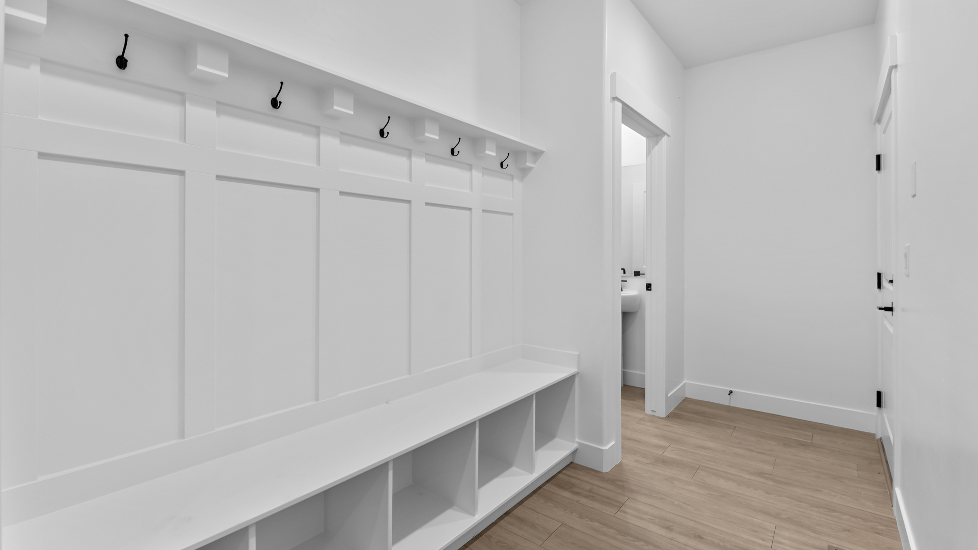 Spacious entryway with mudroom