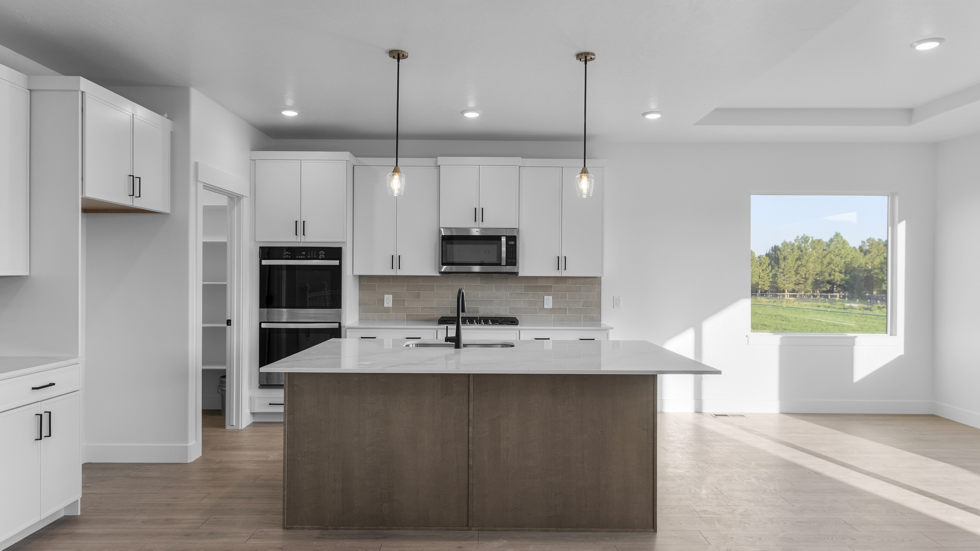 Kitchen with stainless steel appliances