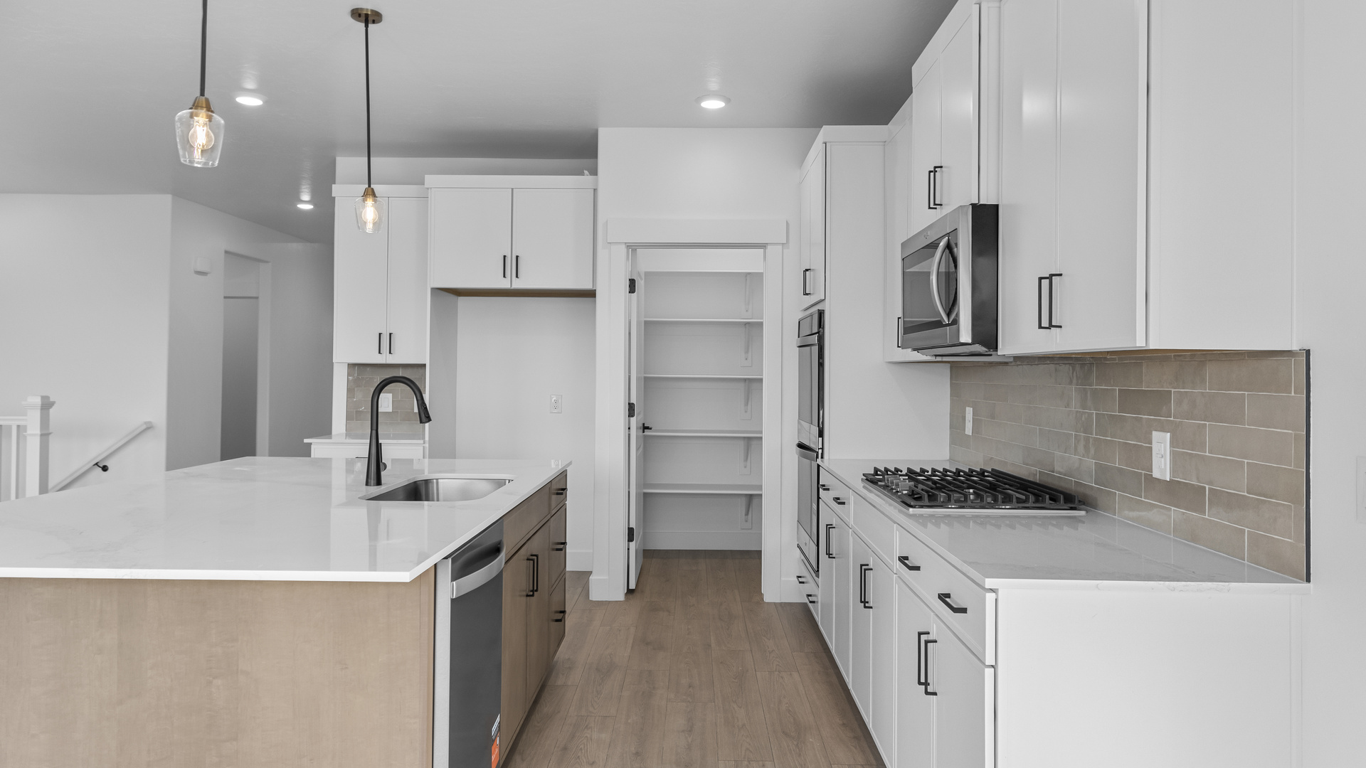 Kitchen with stainless steel appliances