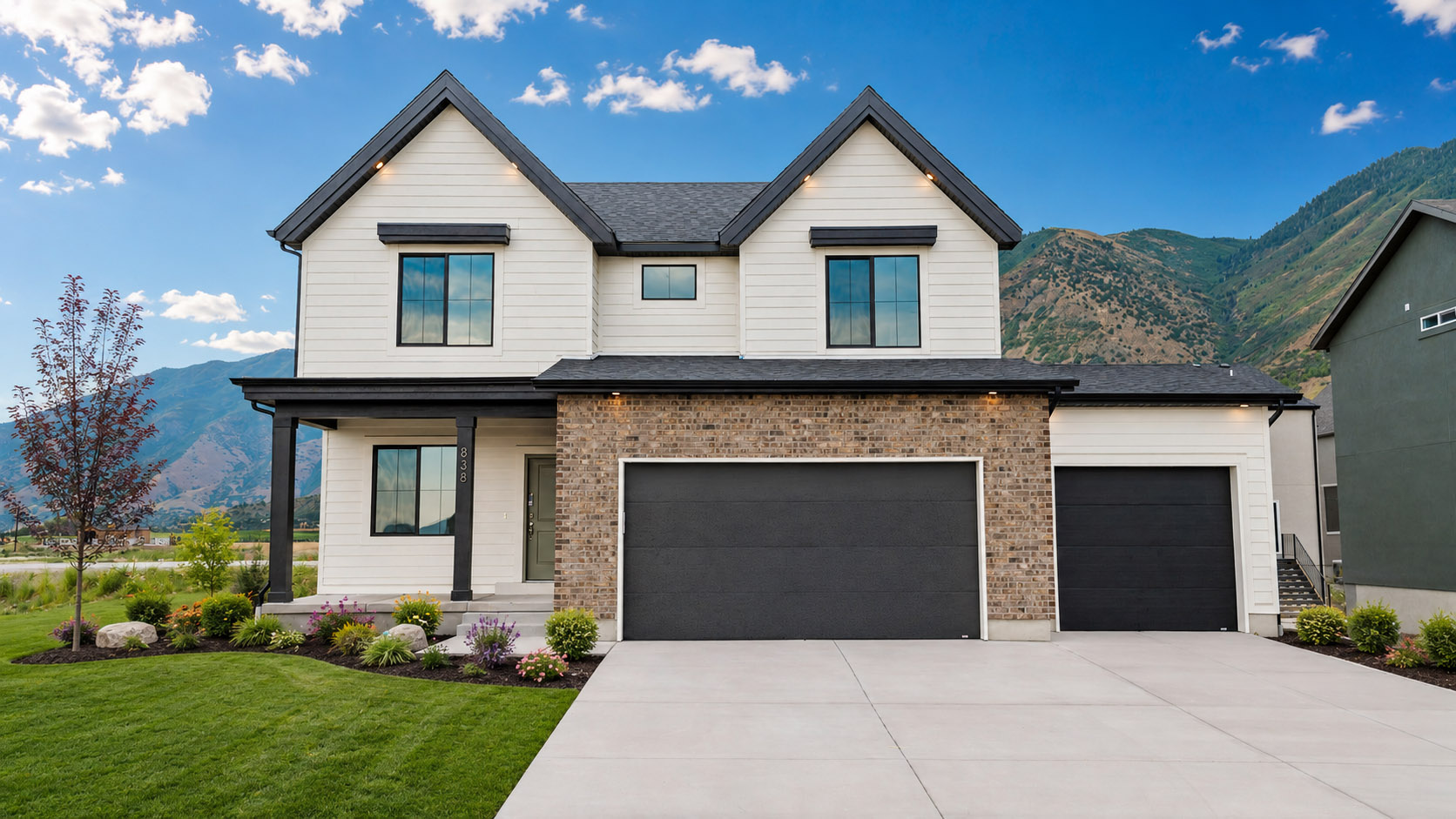Modern Farmhouse elevation Carter in Salem Utah.