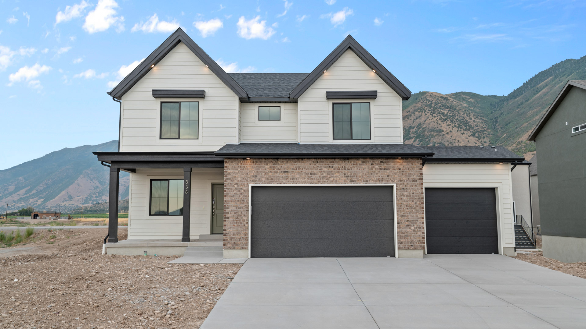 Modern Farmhouse elevation Carter in Salem Utah.