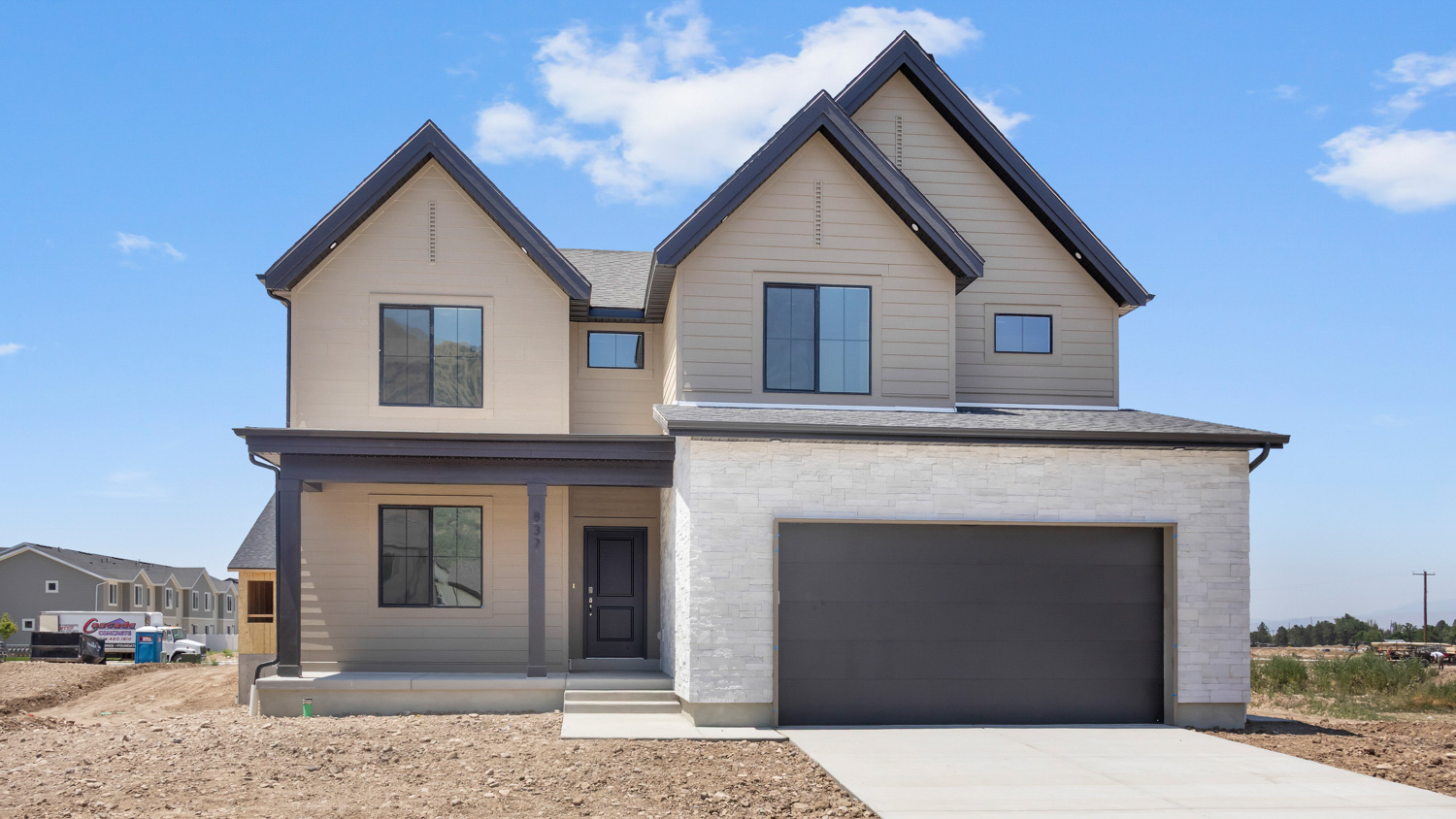 Gardner modern farmhouse elevation.