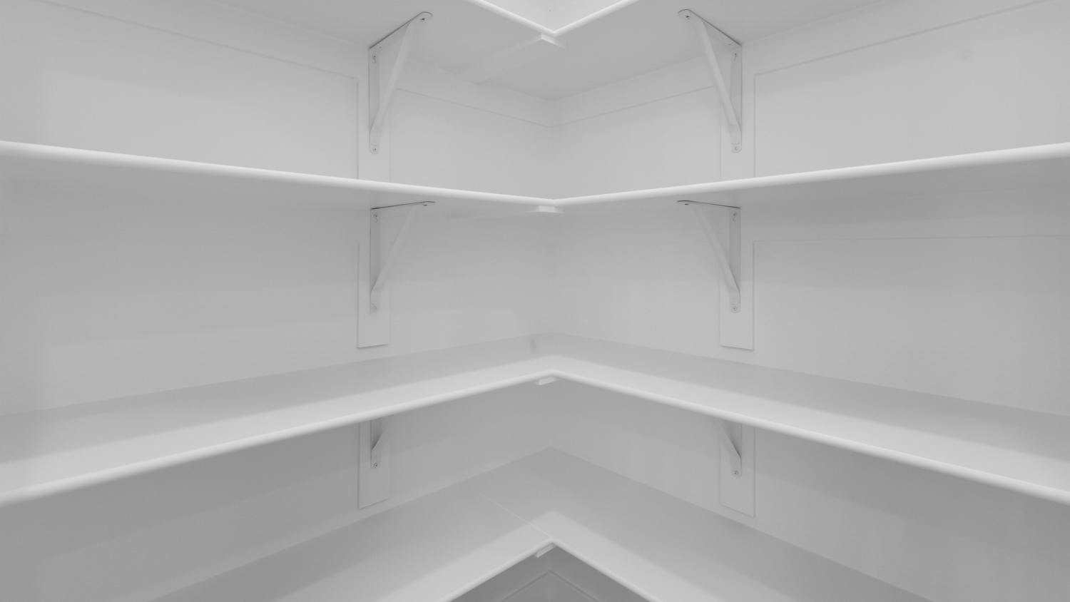 Walk-in kitchen pantry.