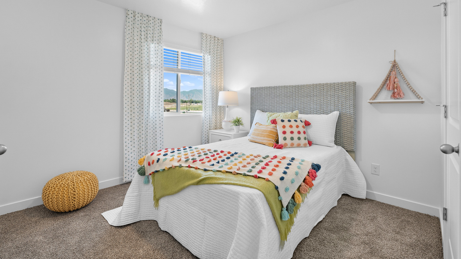 Bedroom featuring window.