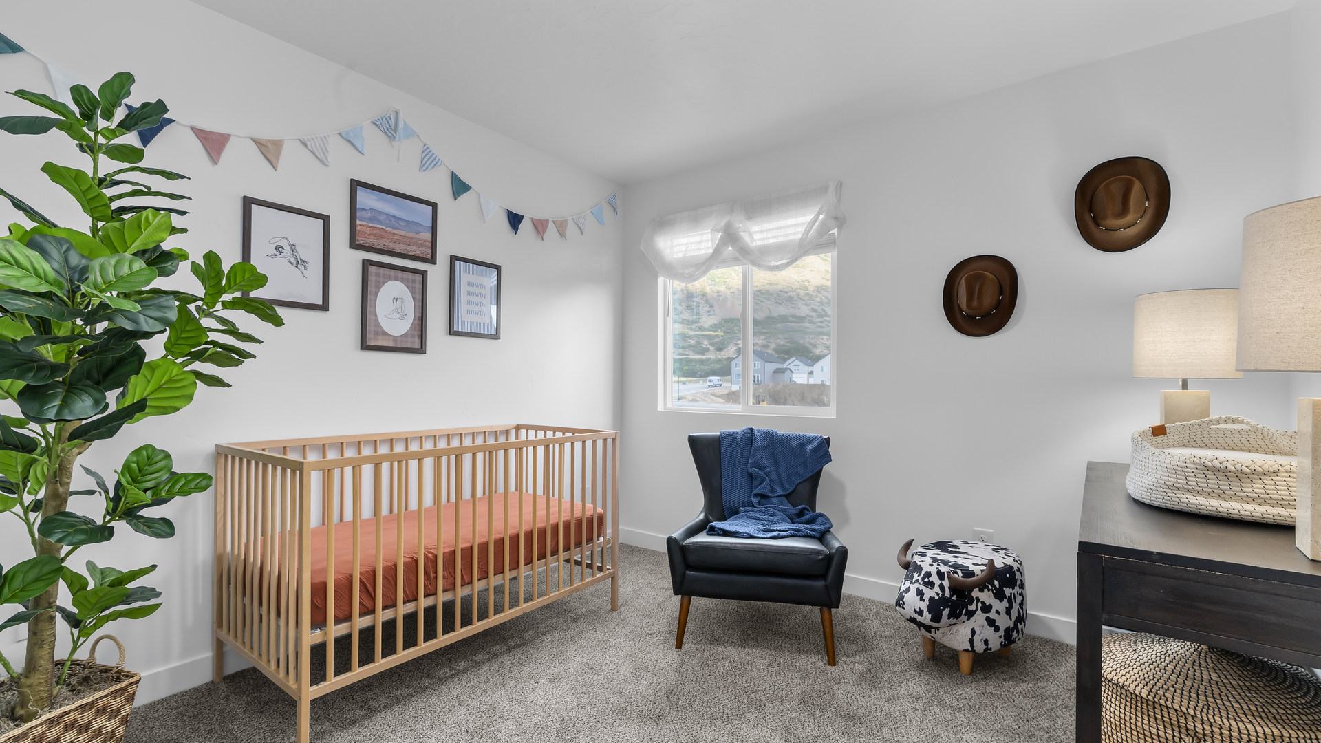 Bedroom featuring window.