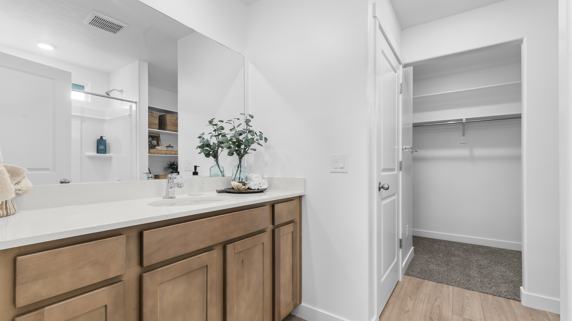 Primary bathroom with vanity.