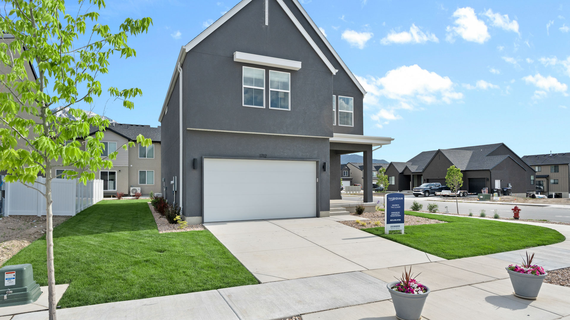 New home with scandinavian exterior design in Salem, Utah.