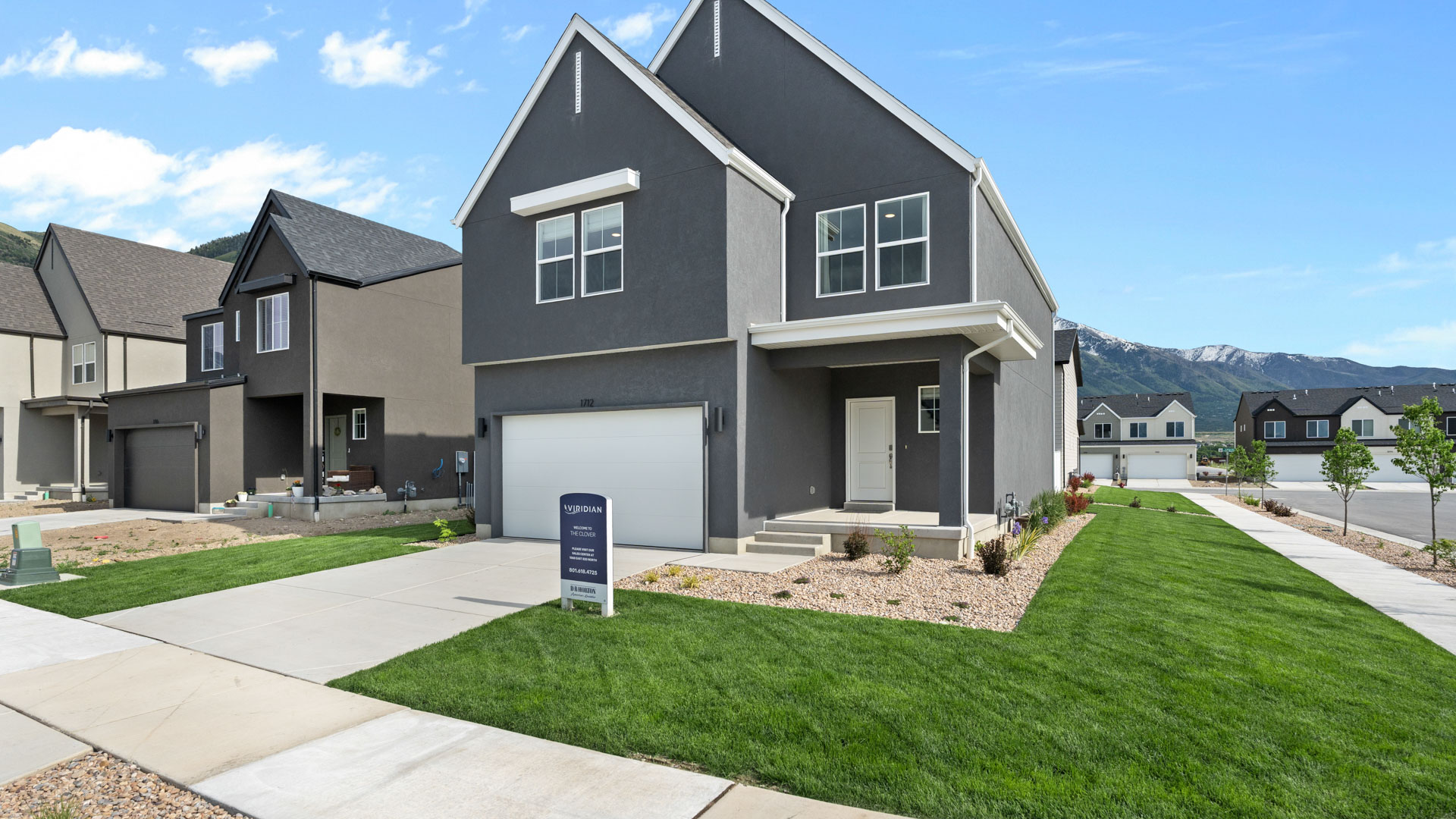 New home with scandinavian exterior design in Salem, Utah.