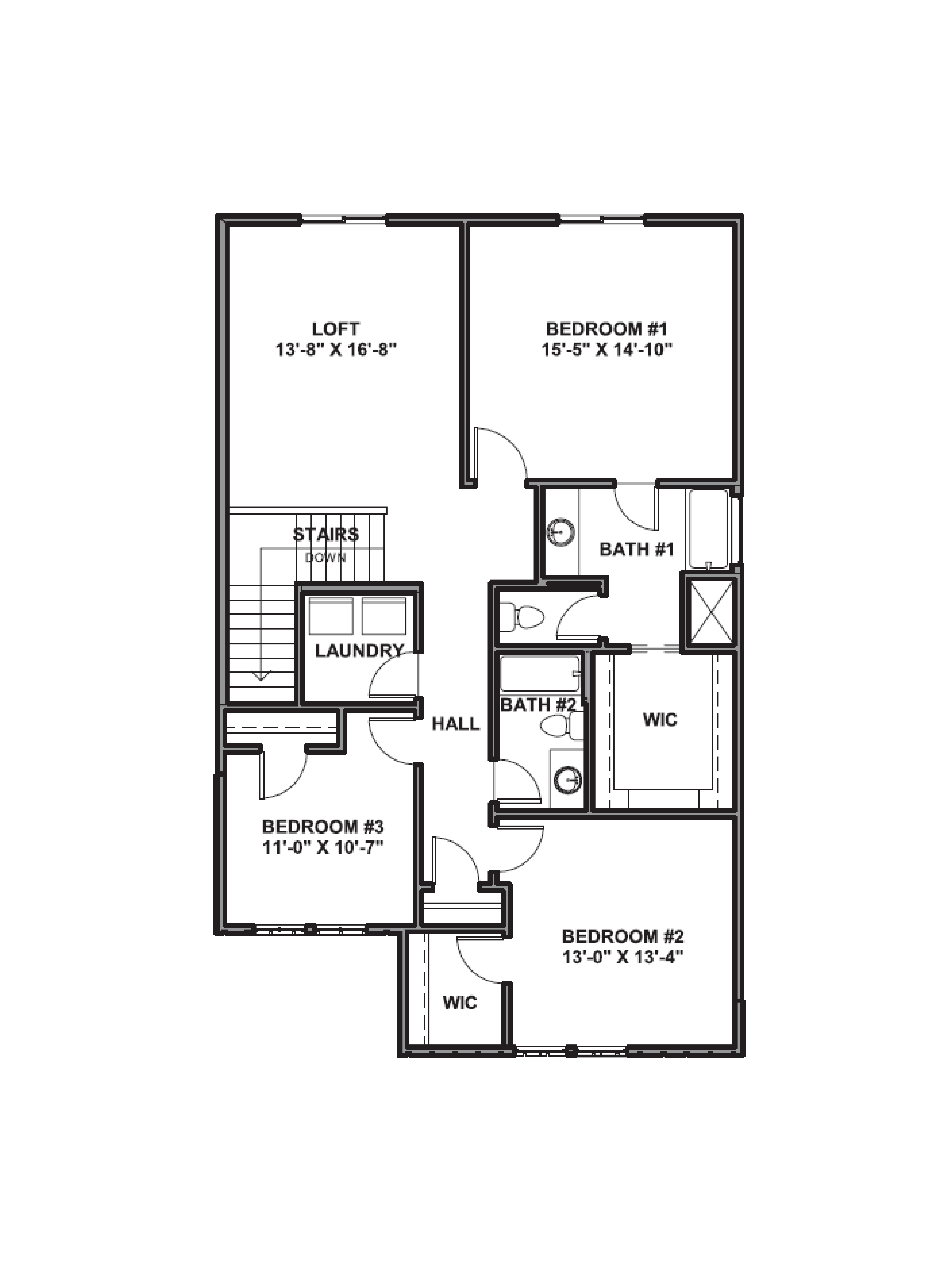 Entryway into the home with two square windows, stairs leading up to the second floor living area and a wide hallway that leads into the main floor living space.