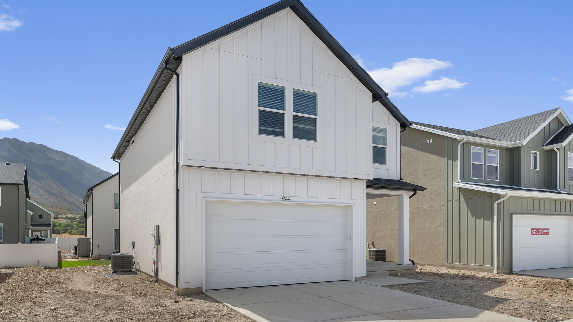 New home with scandinavian exterior design in Salem, Utah.