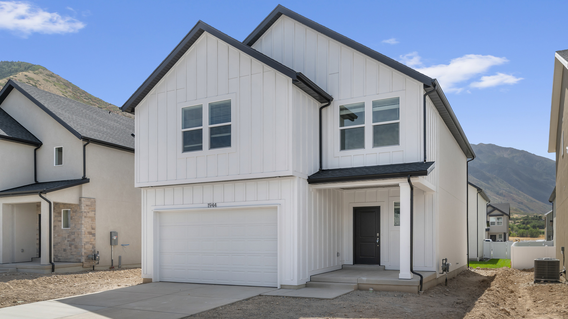New home with scandinavian exterior design in Salem, Utah.