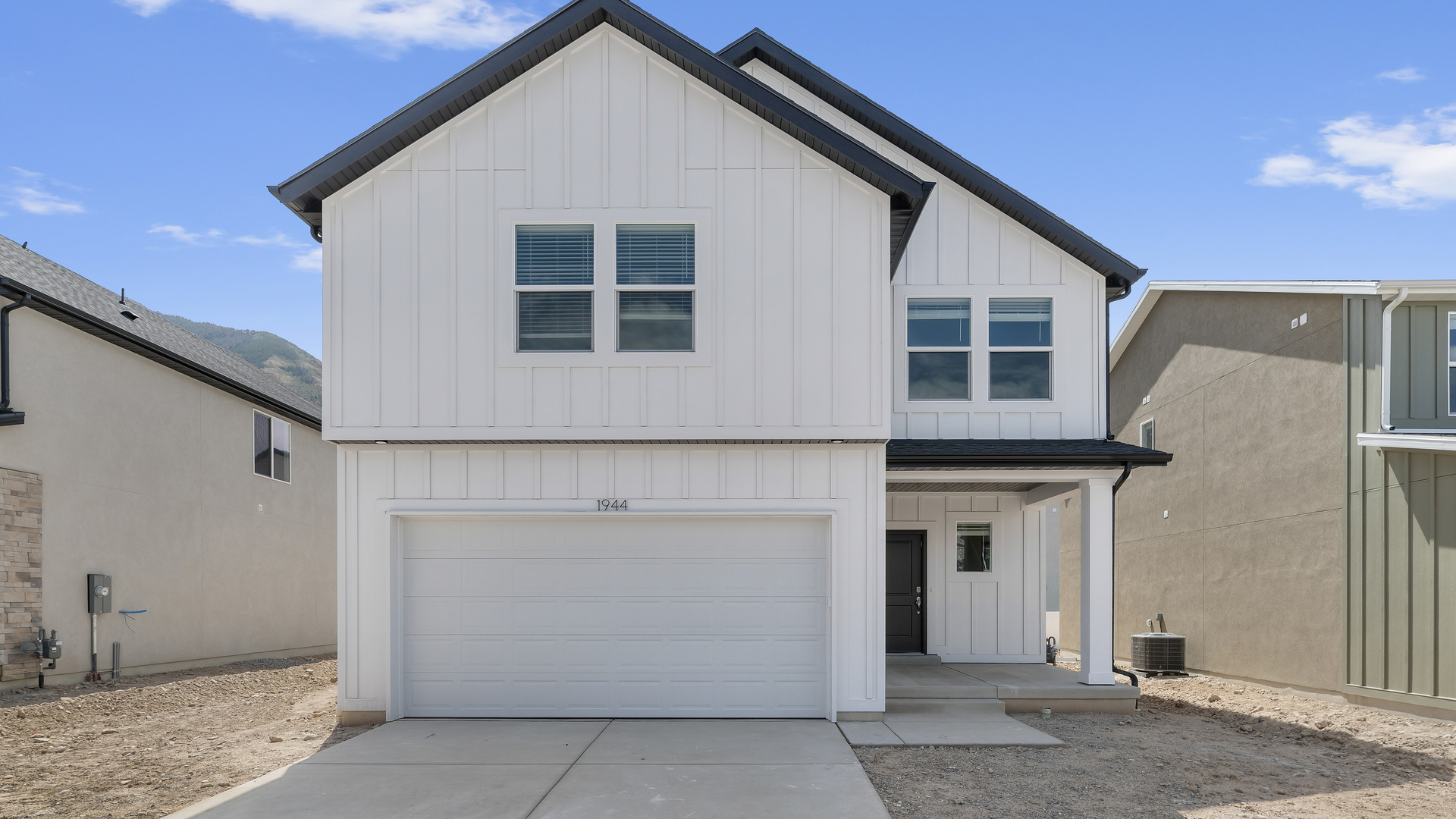 New home with scandinavian exterior design in Salem, Utah.
