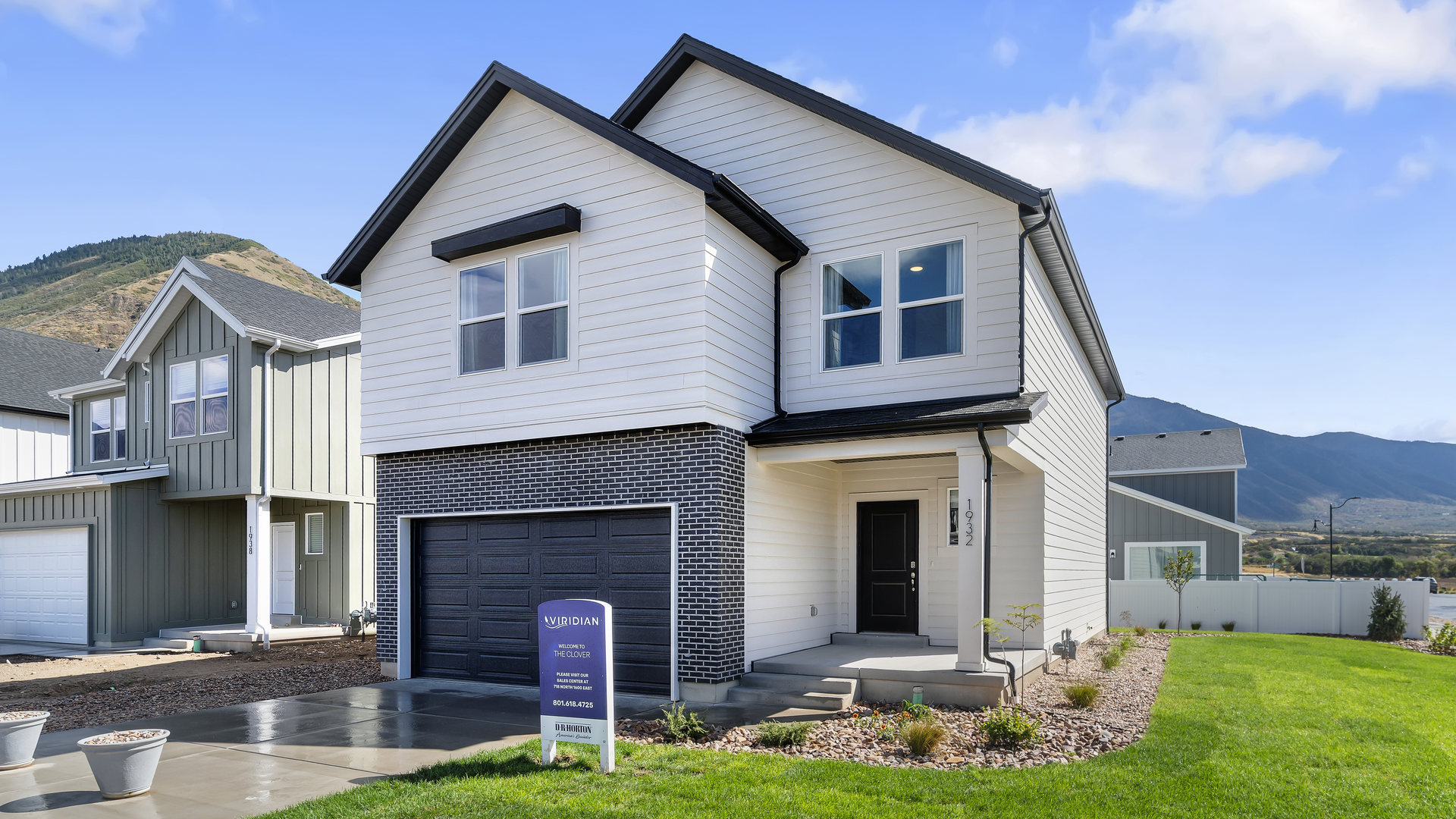 New home with scandinavian exterior design in Salem, Utah.