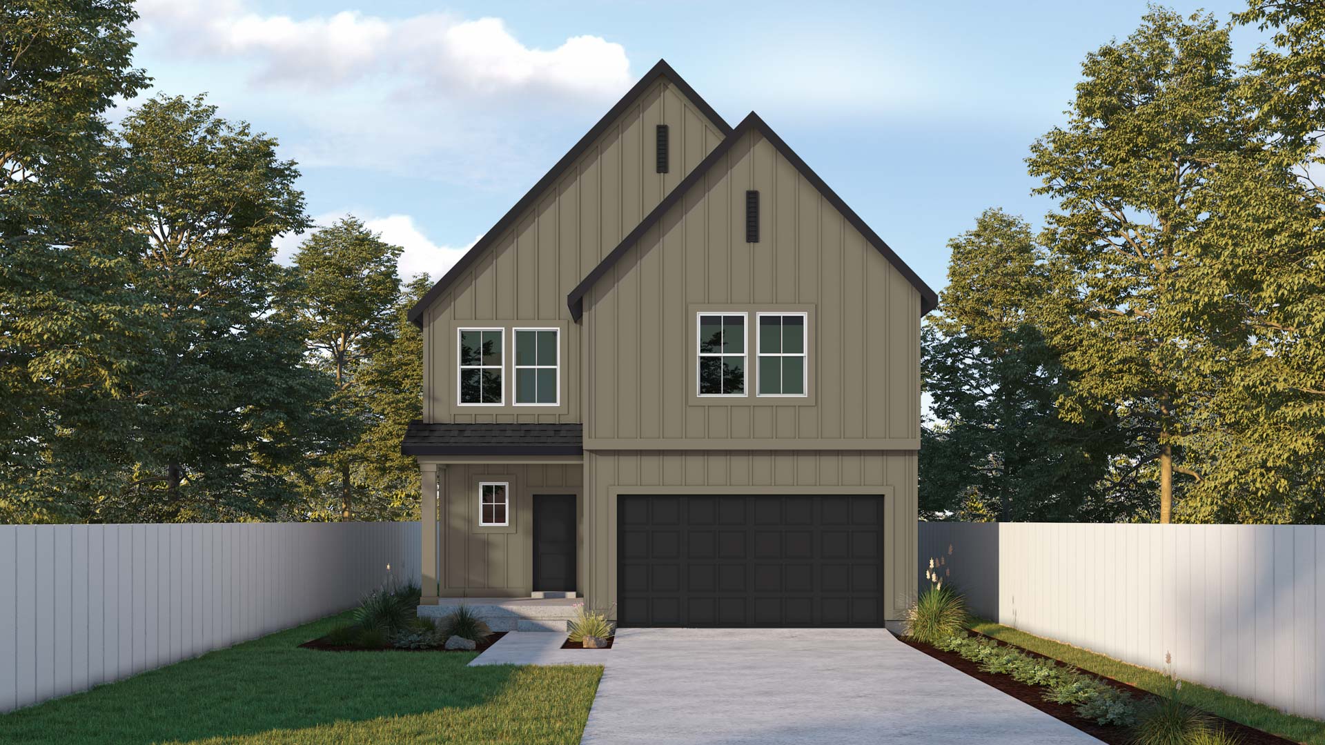 Farmhouse elevation rendering