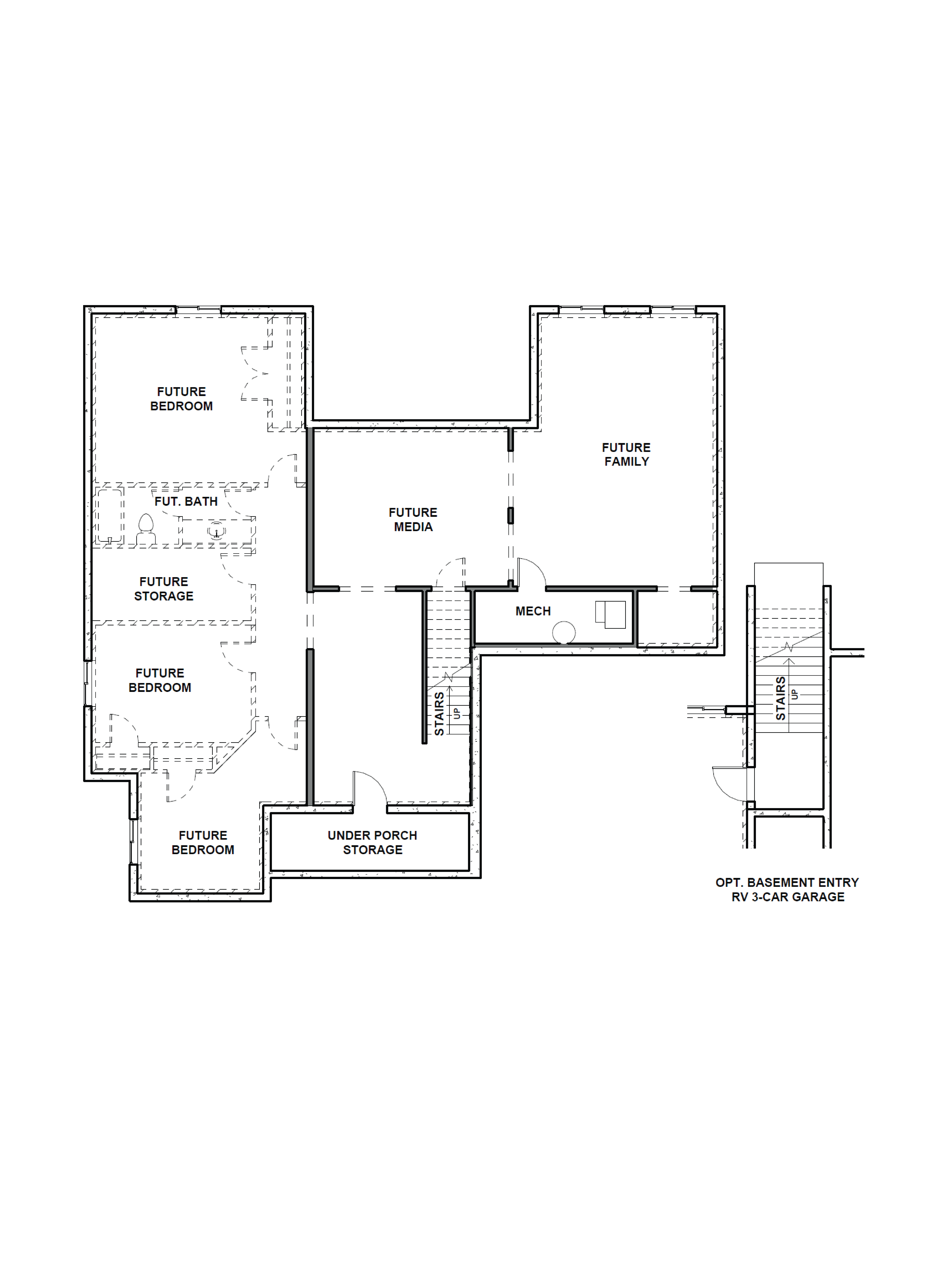 basement of the kingsley plan in salem, utah