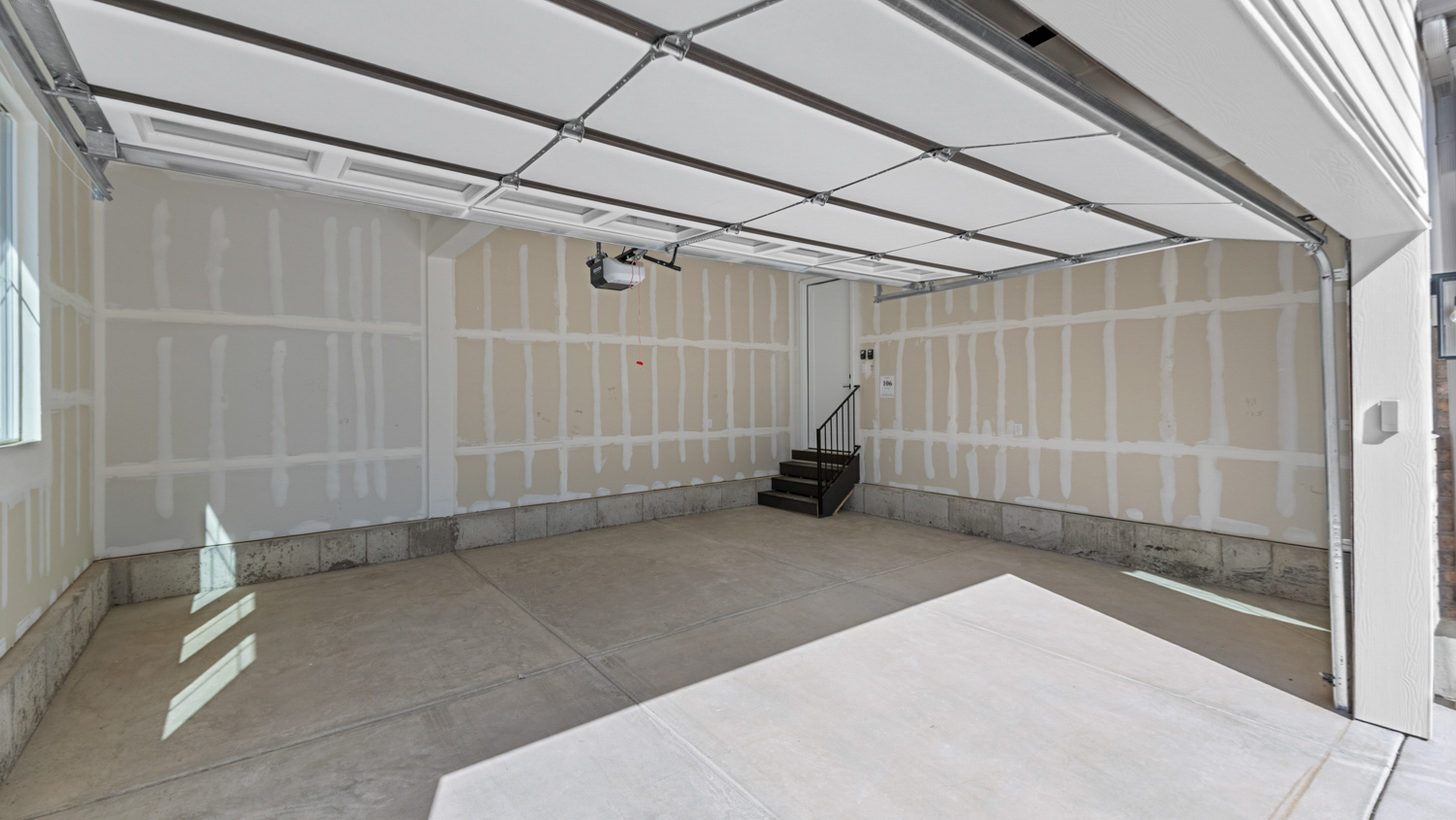 Garage with windows.