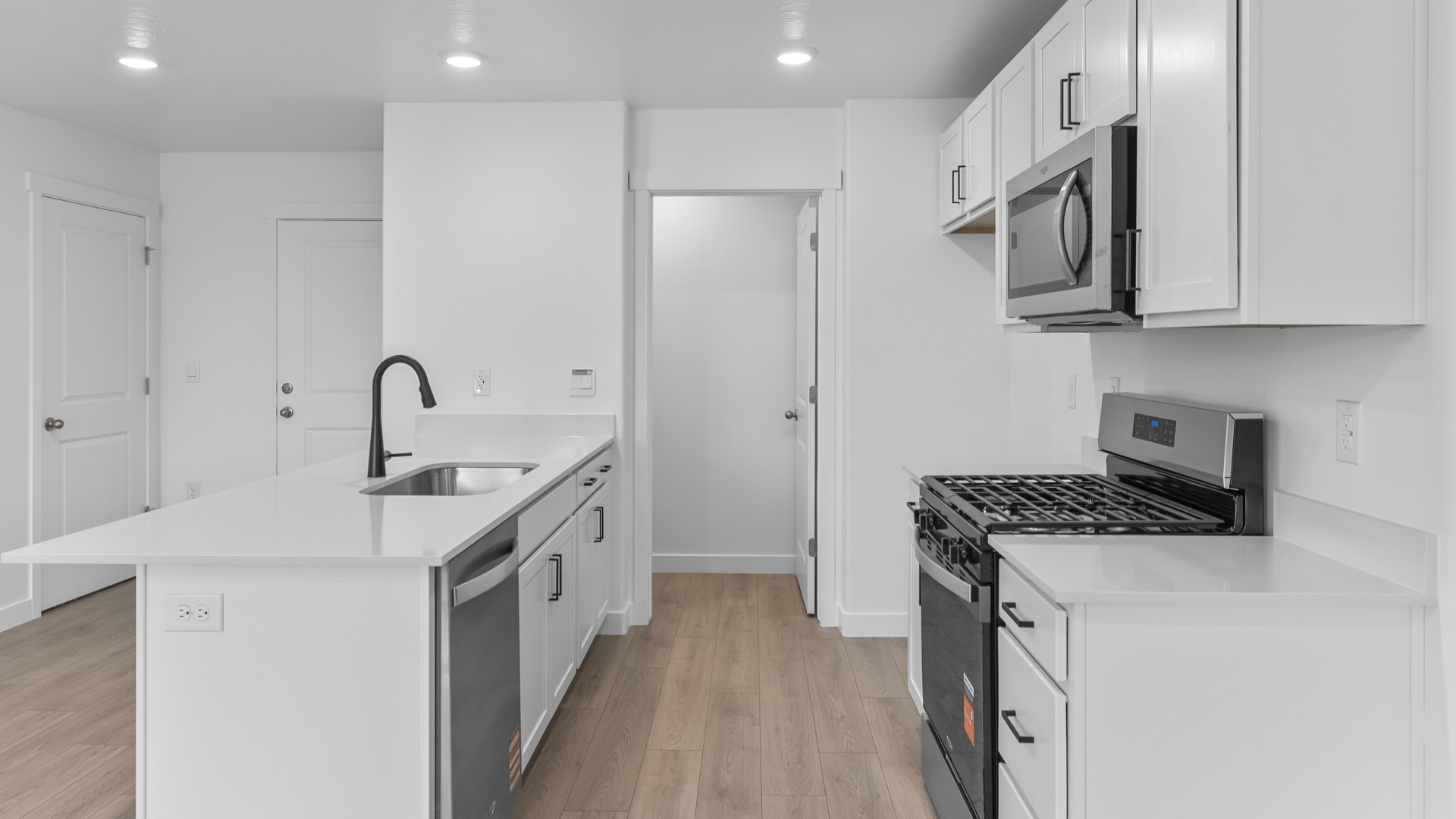 Kitchen with stainless steel appliances