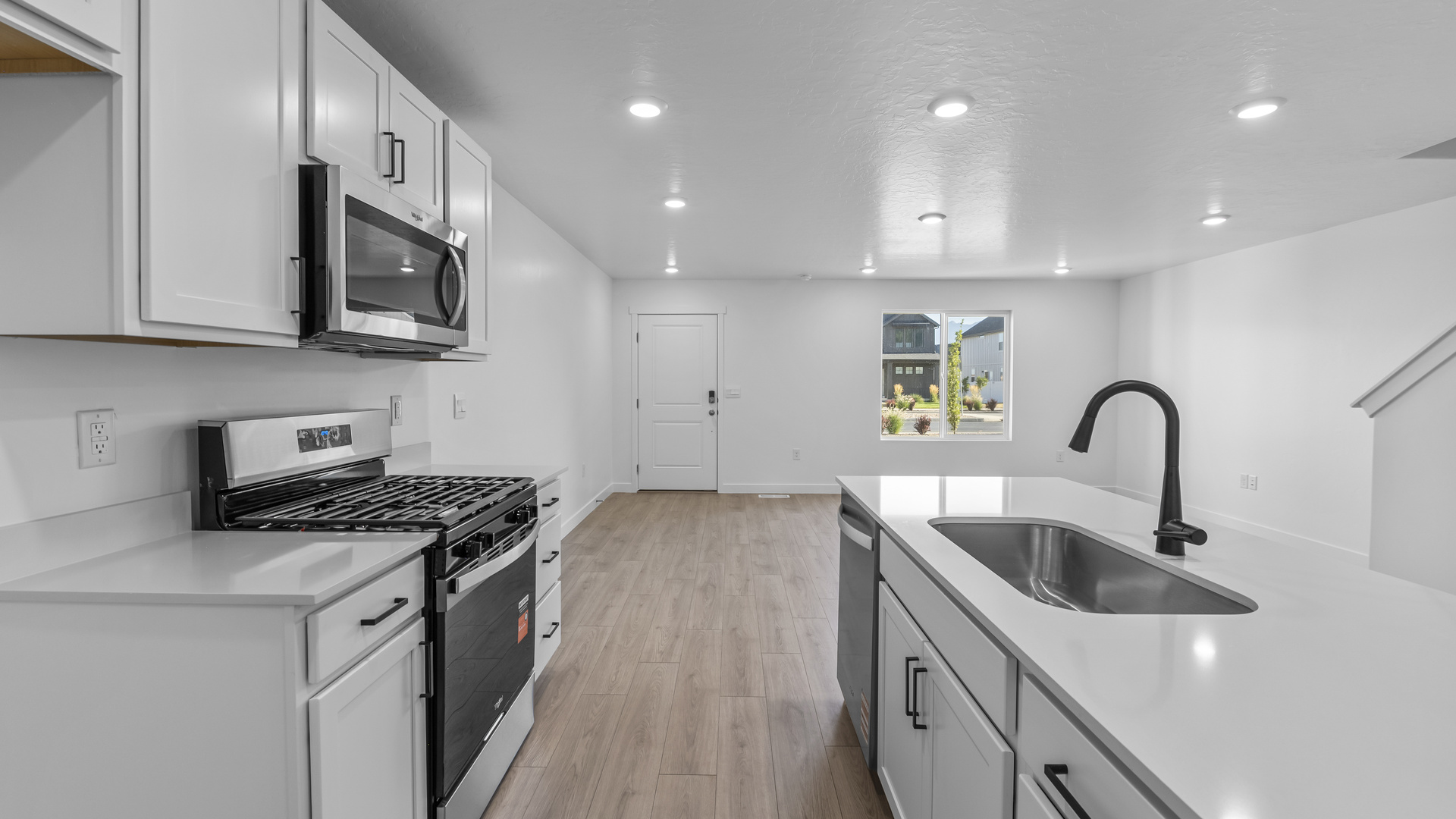 Kitchen with stainless steel appliances