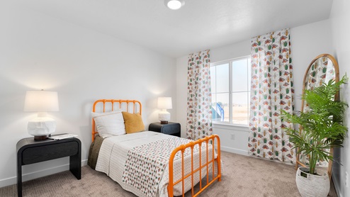 Bedroom with large picture window
