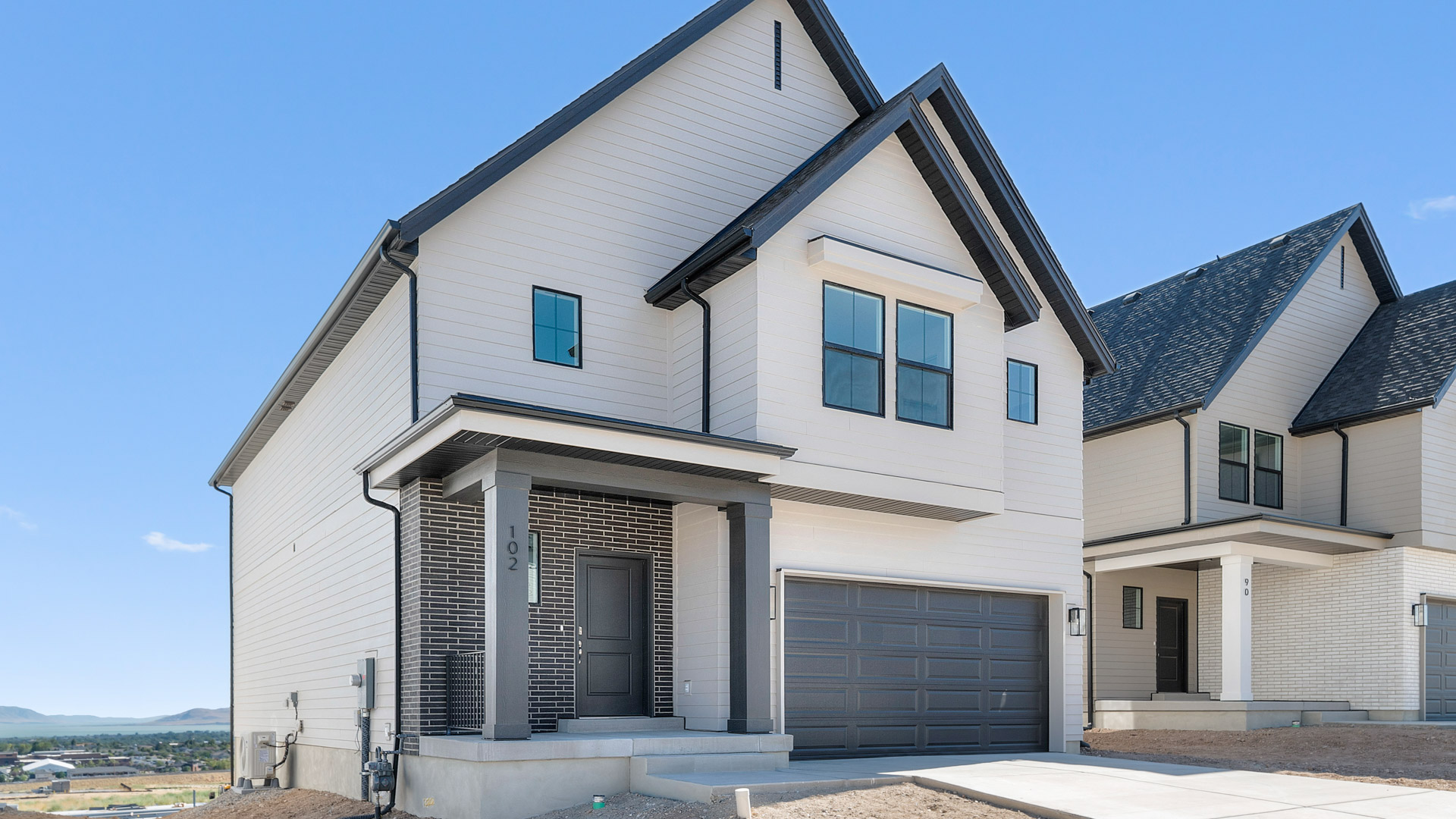 Dogwood farmhouse exterior in Lehi Utah.