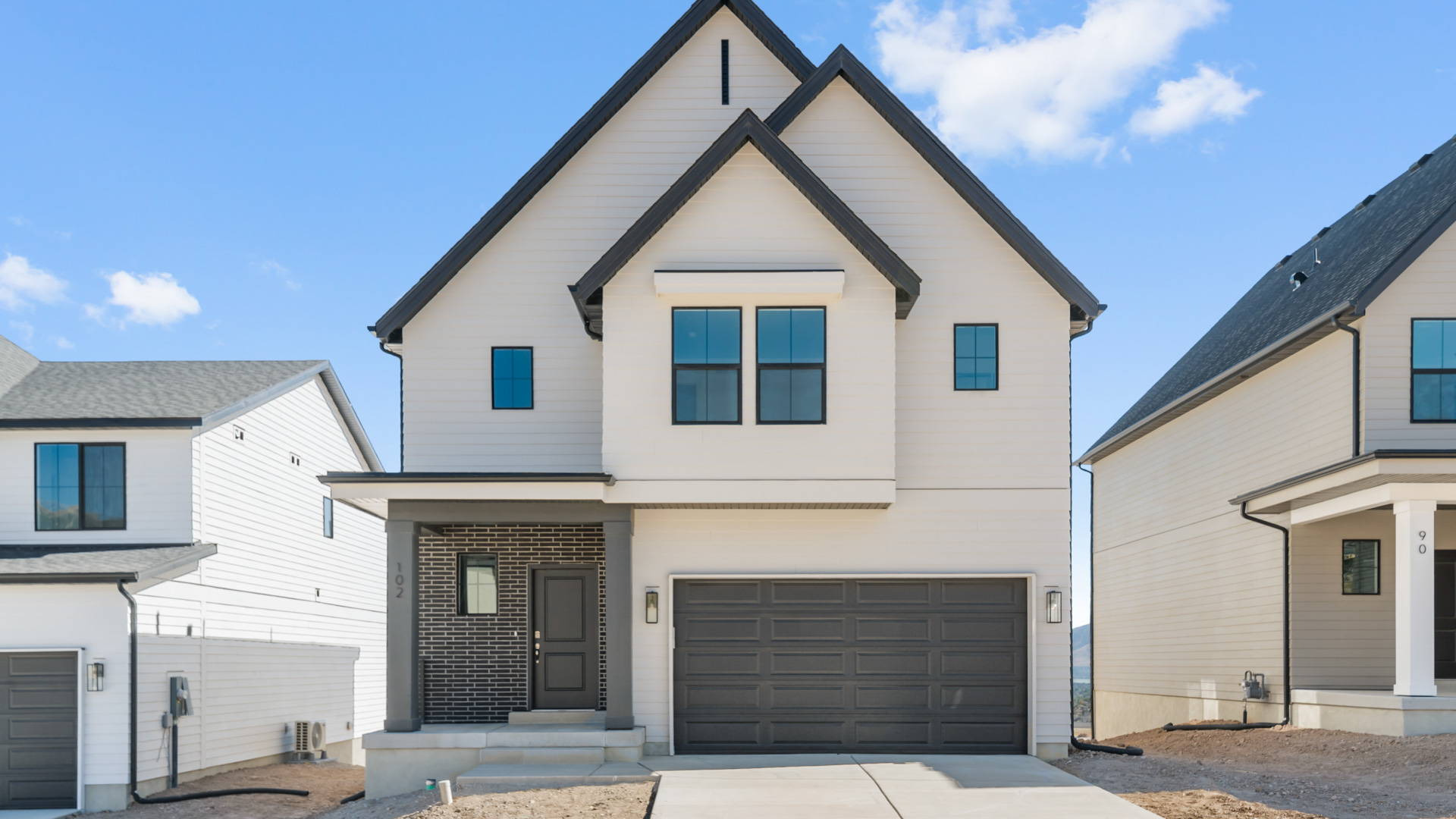 Dogwood farmhouse exterior in Lehi Utah.