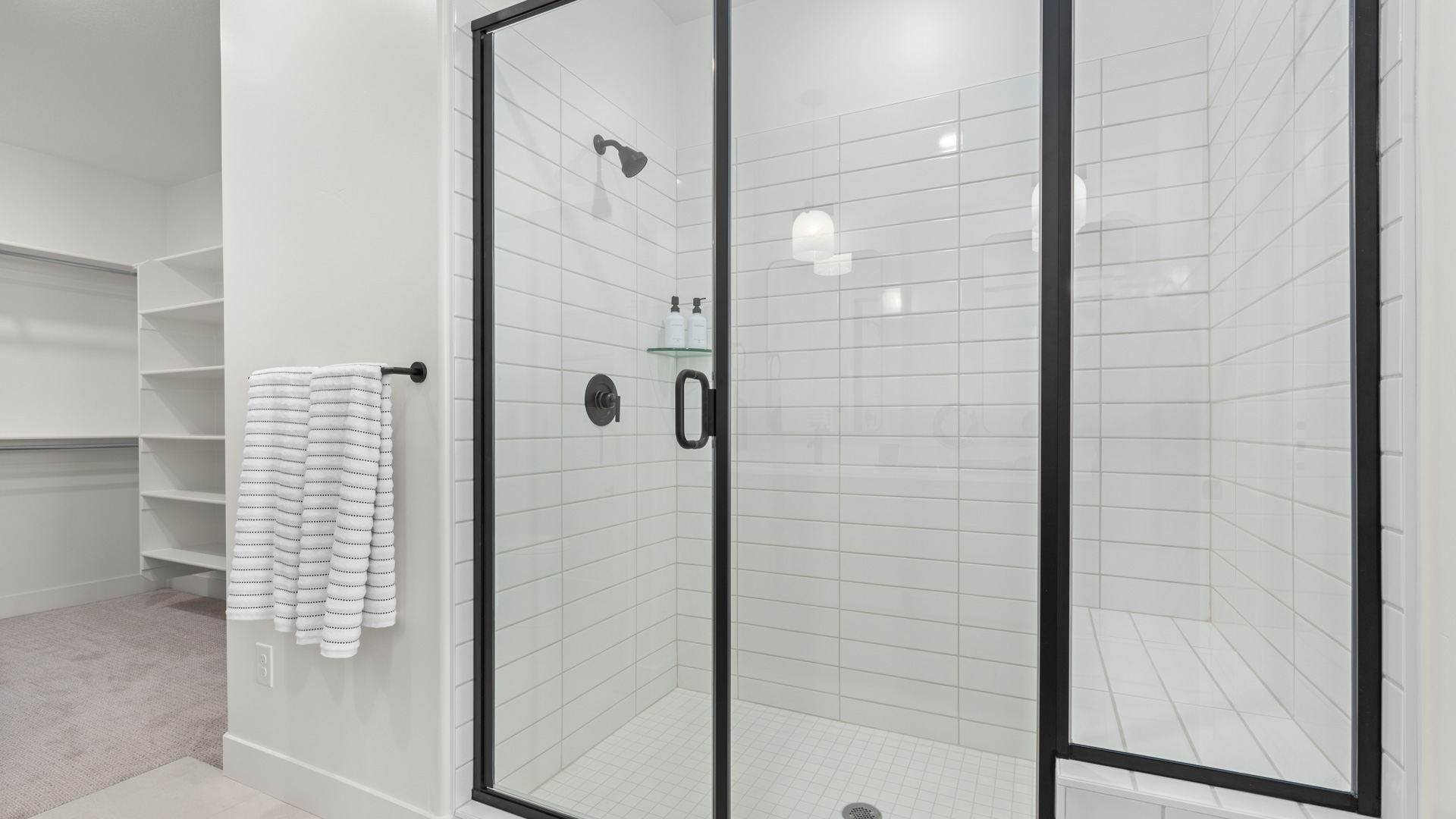 Primary bathroom walk-in shower.