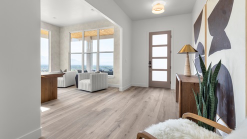 Spacious entryway into office and main living space.