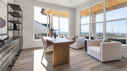 Office space with plenty of windows.