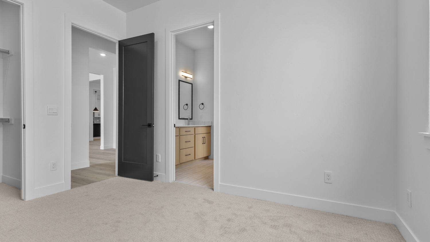 Bedroom with large walk-in closet..