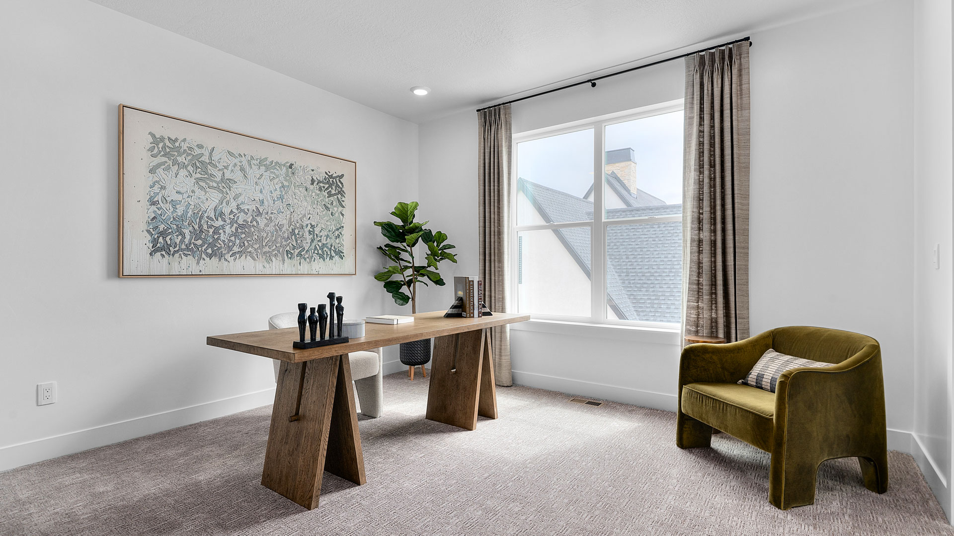 Bedroom turned into office space.