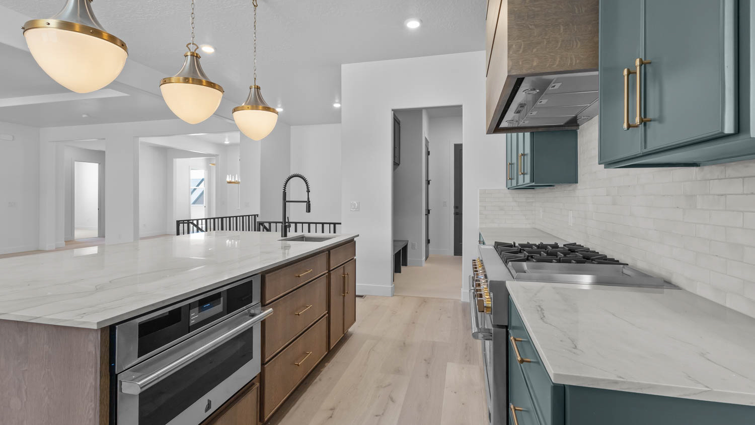 Kitchen with large kitchen island.
