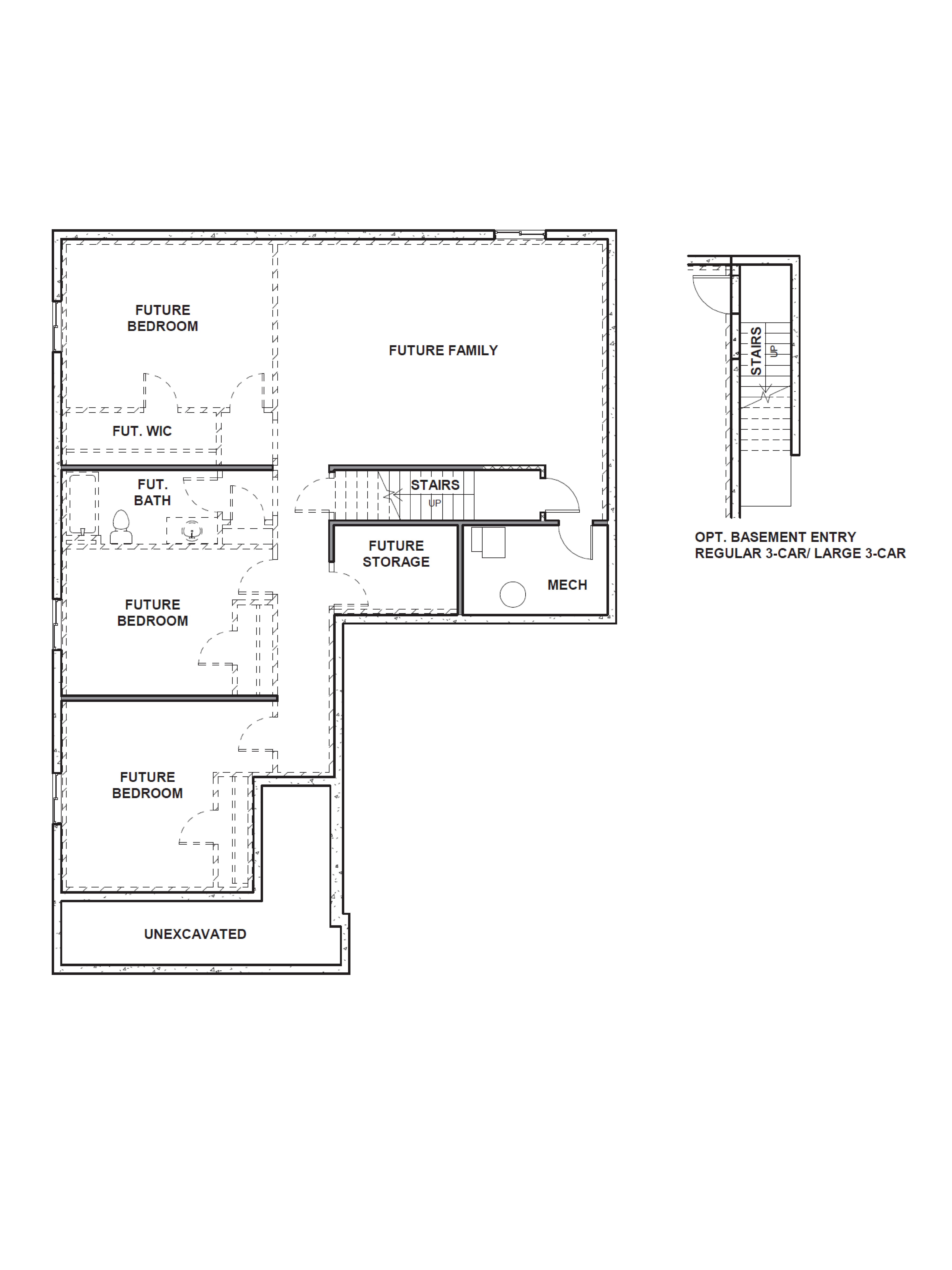 basement level of the monroe floorplan in inverness community in lehi, utah