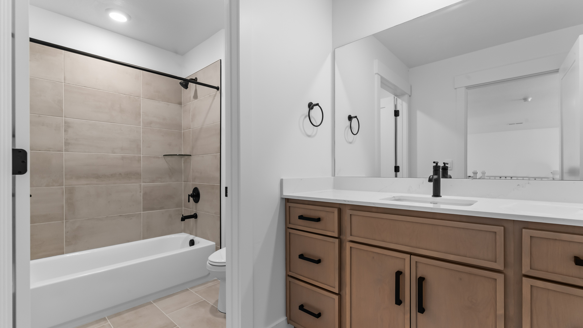 Bathroom with large vanity.