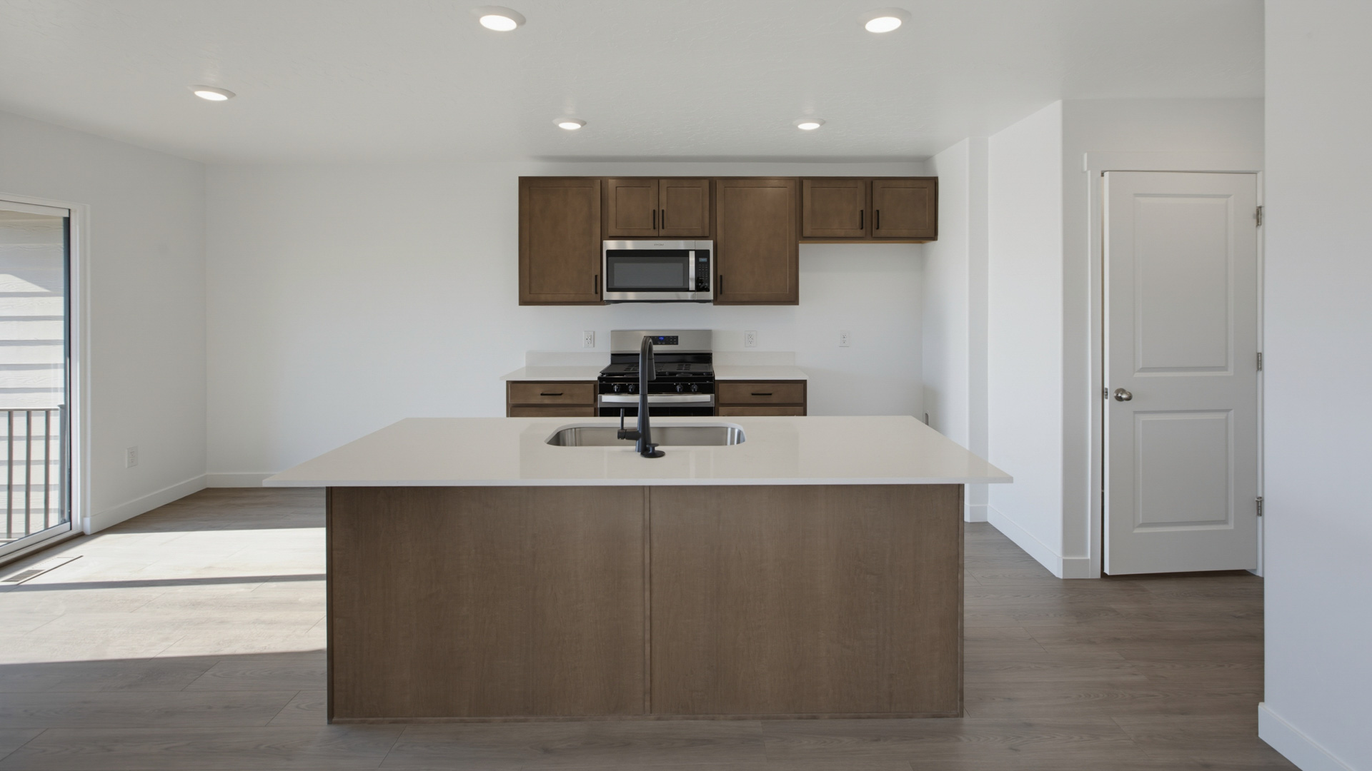 Kitchen with stainless steel appliances