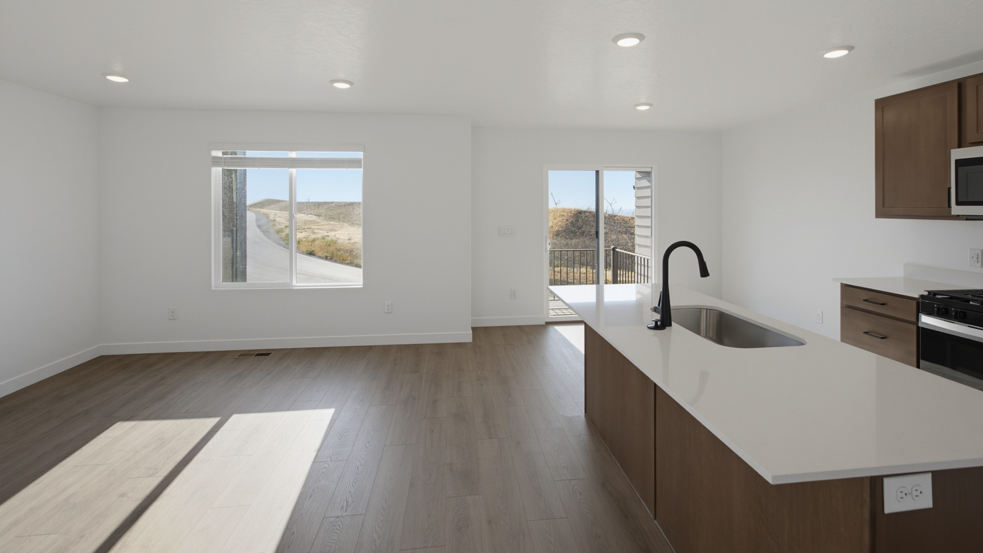 Dining space with glass patio doors