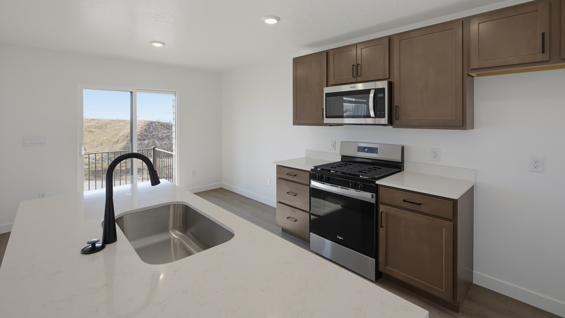 Kitchen with stainless steel appliances