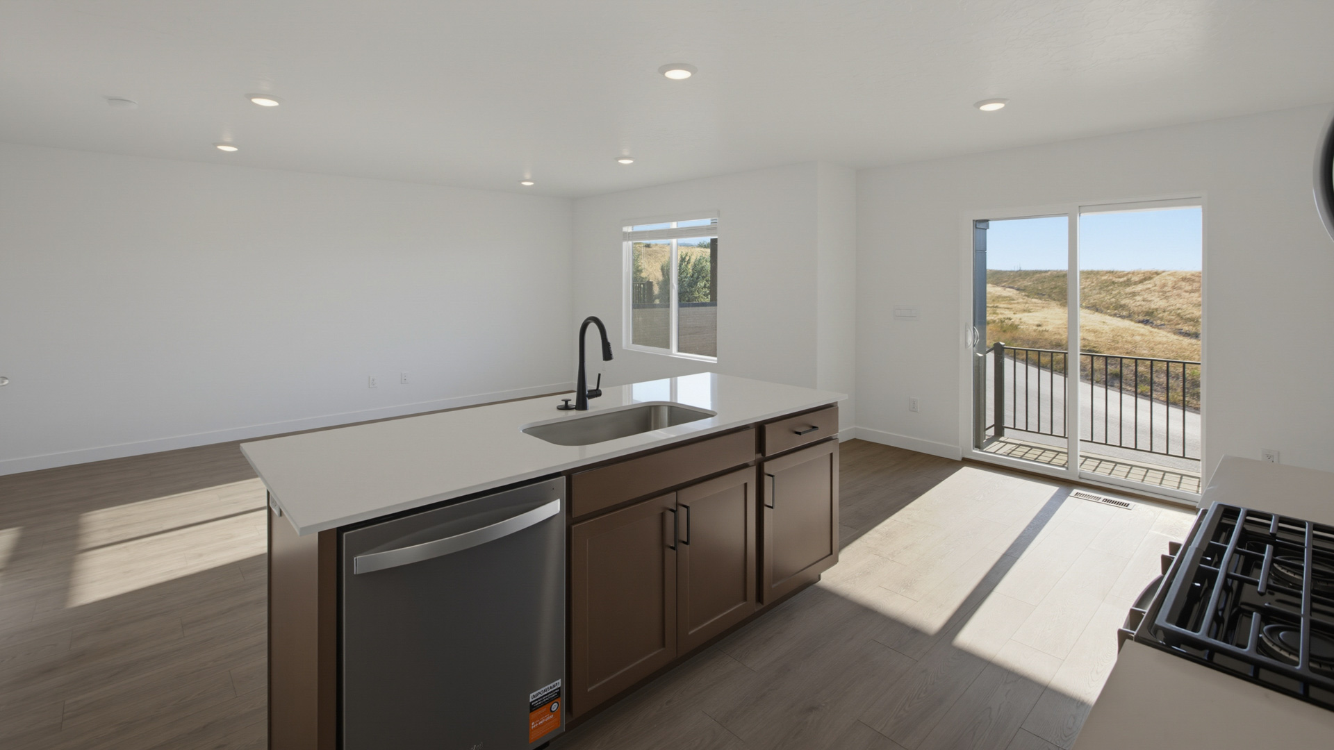 Kitchen with stainless steel appliances