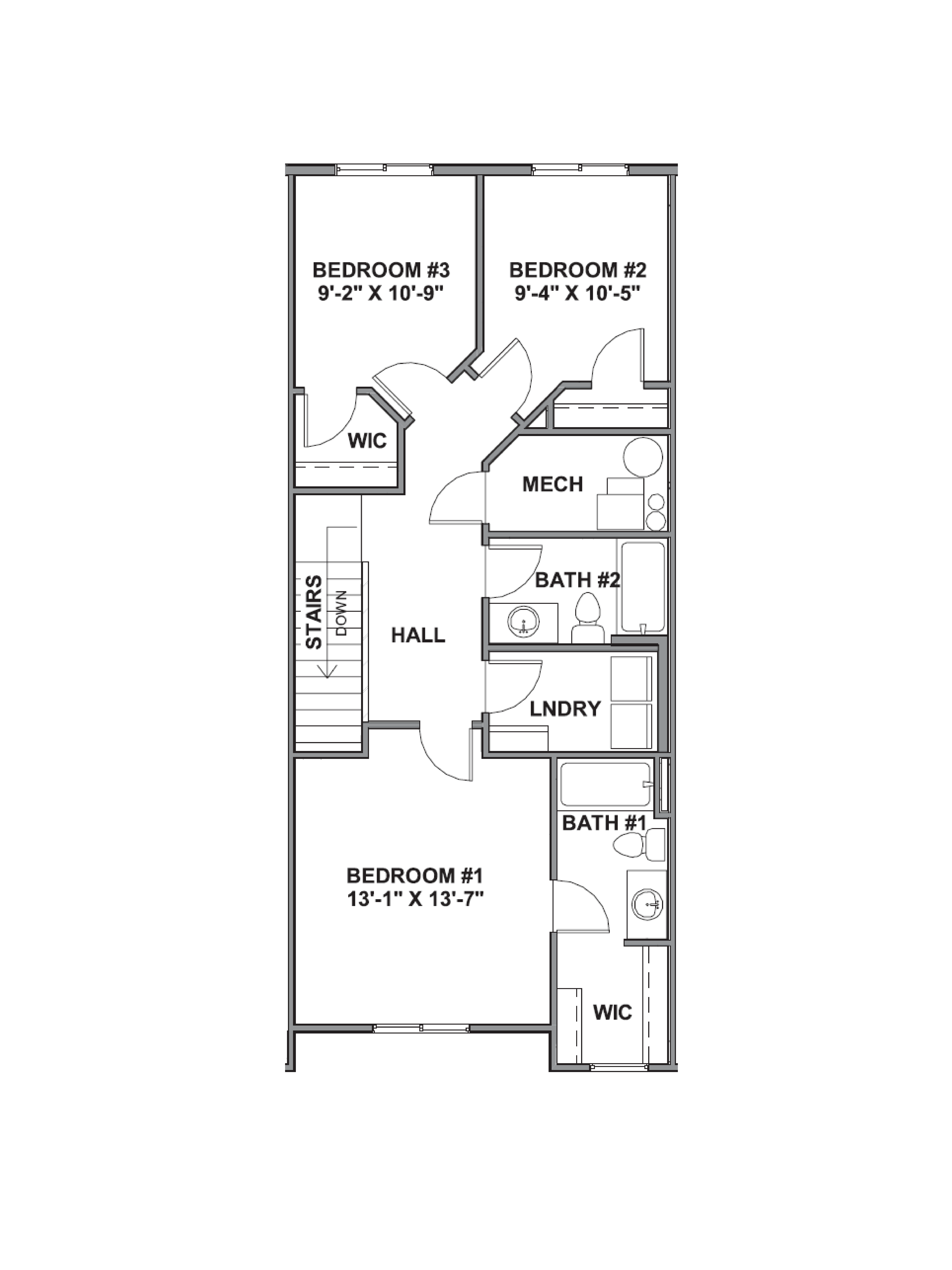 The second floor features three spacious bedrooms in lehi, utah