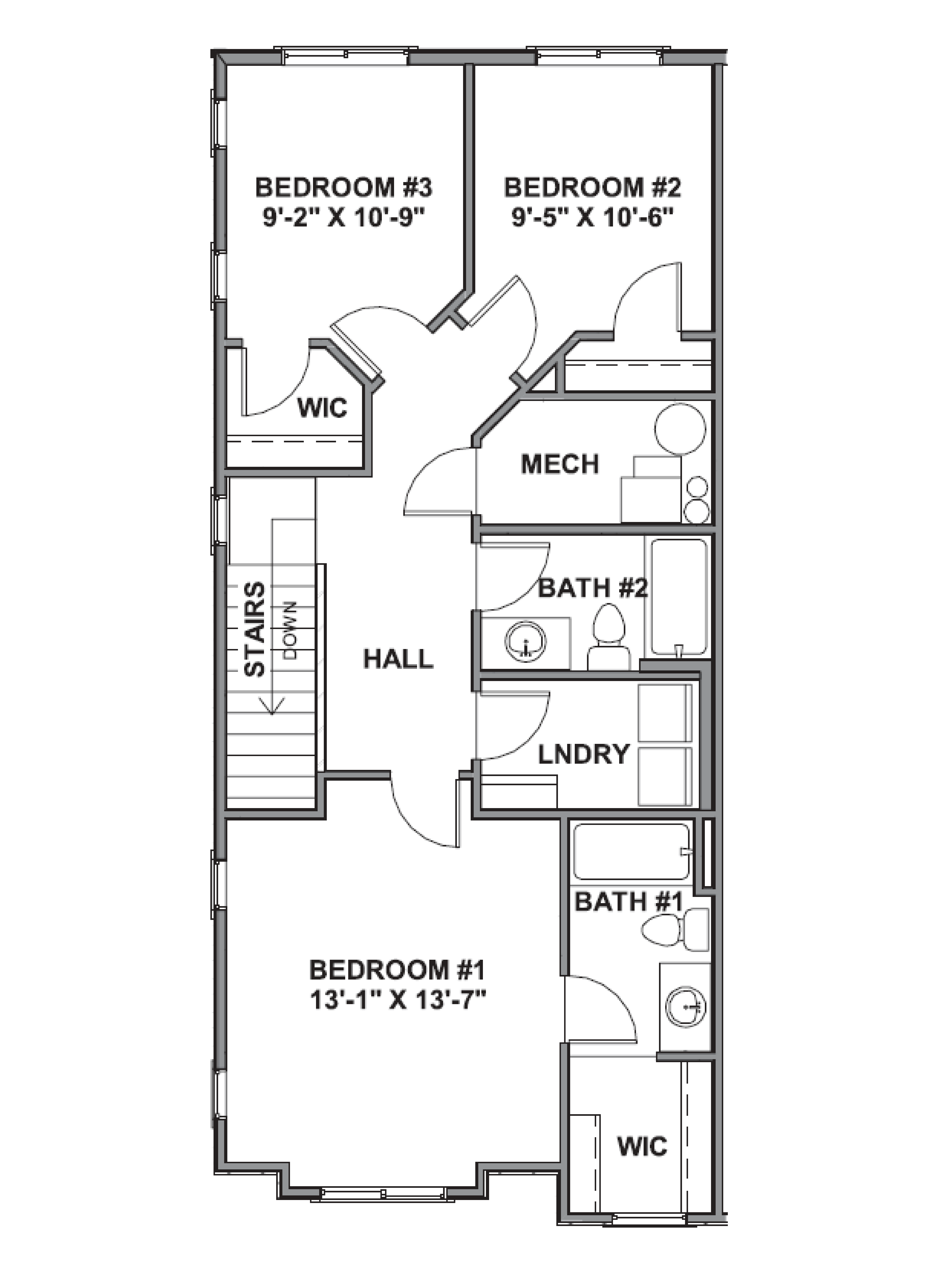 The second floor features three spacious bedrooms in lehi, utah