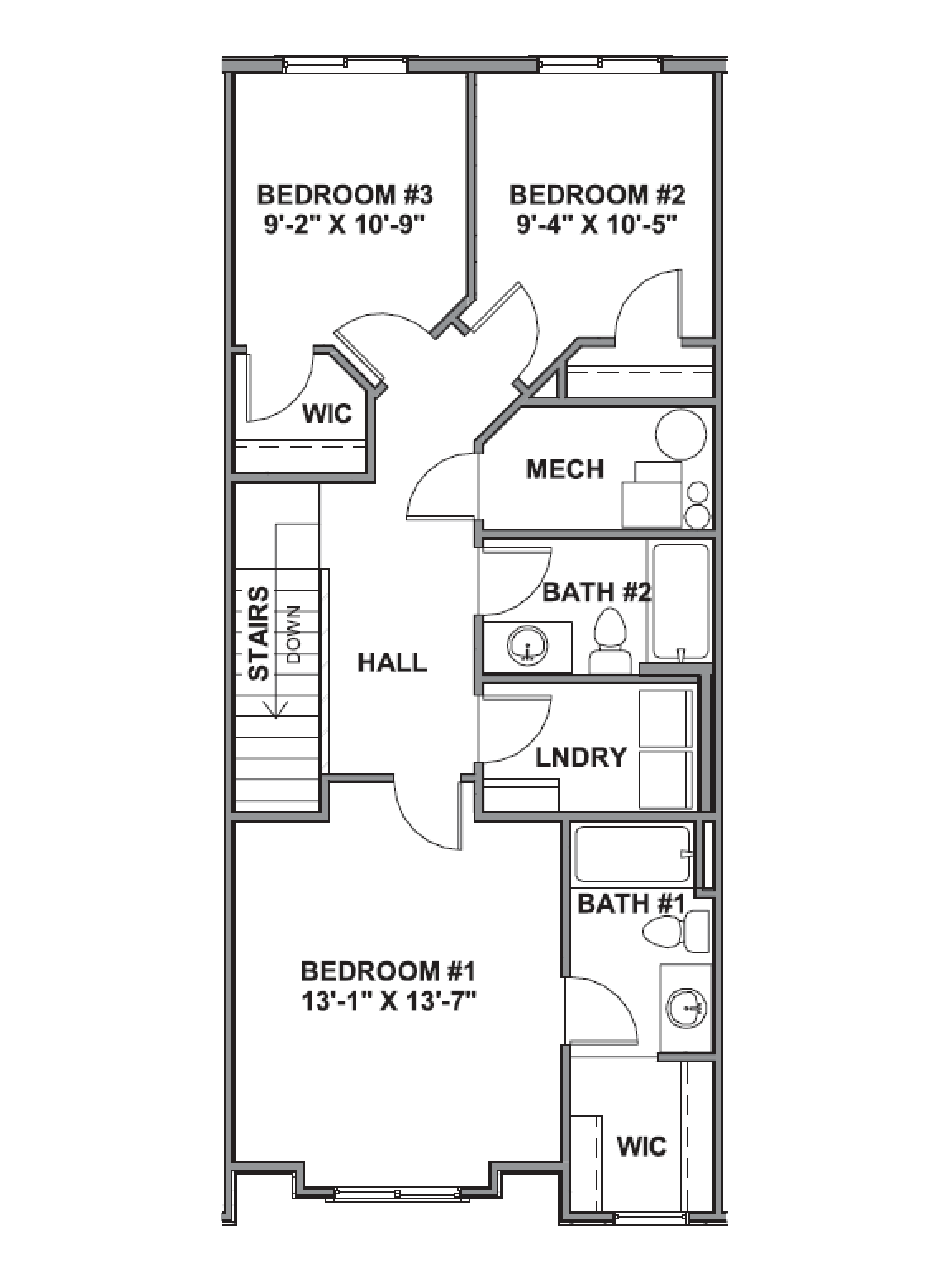 The second floor features three spacious bedrooms in lehi, utah