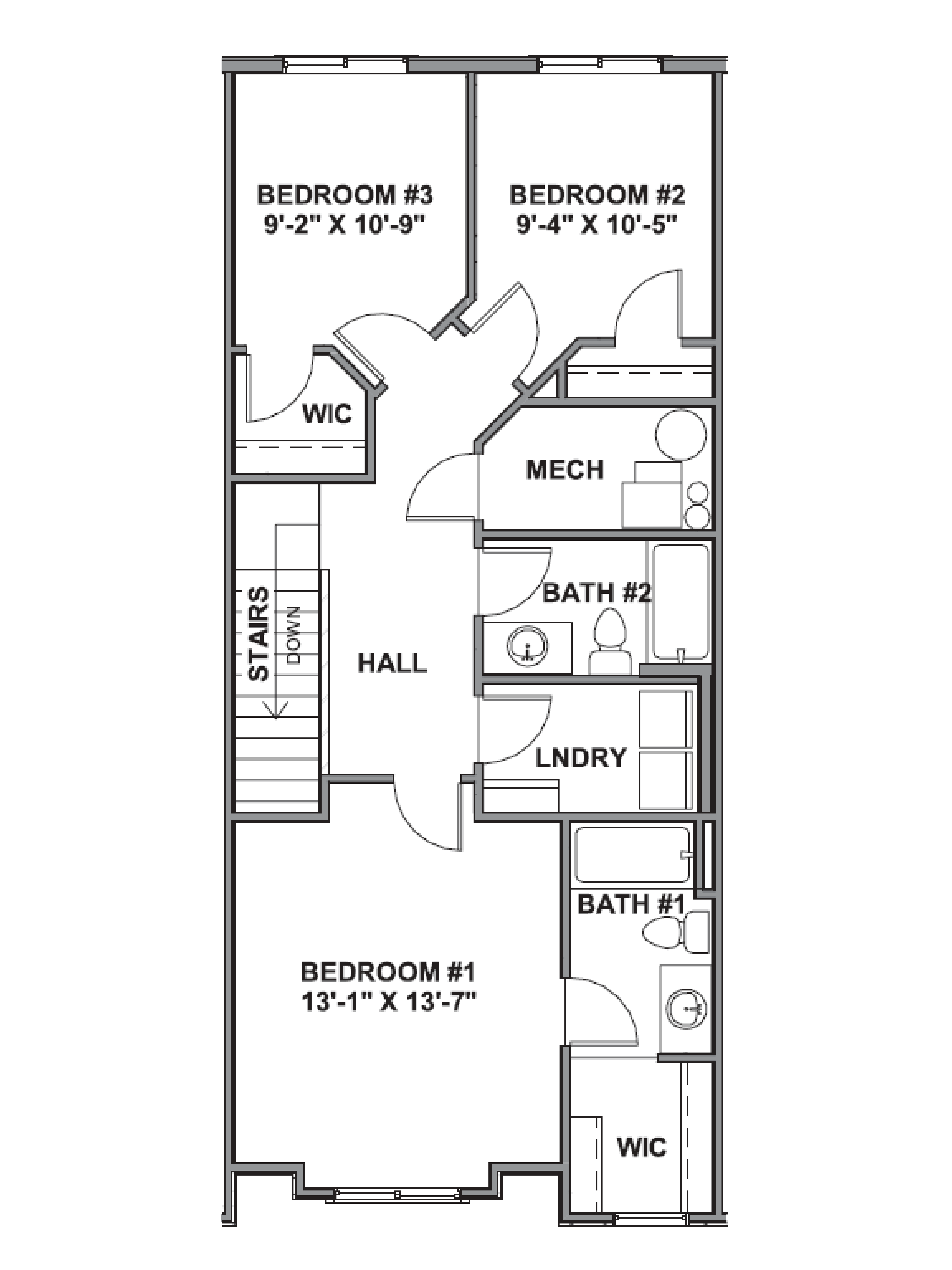 The second floor features three spacious bedrooms in lehi, utah