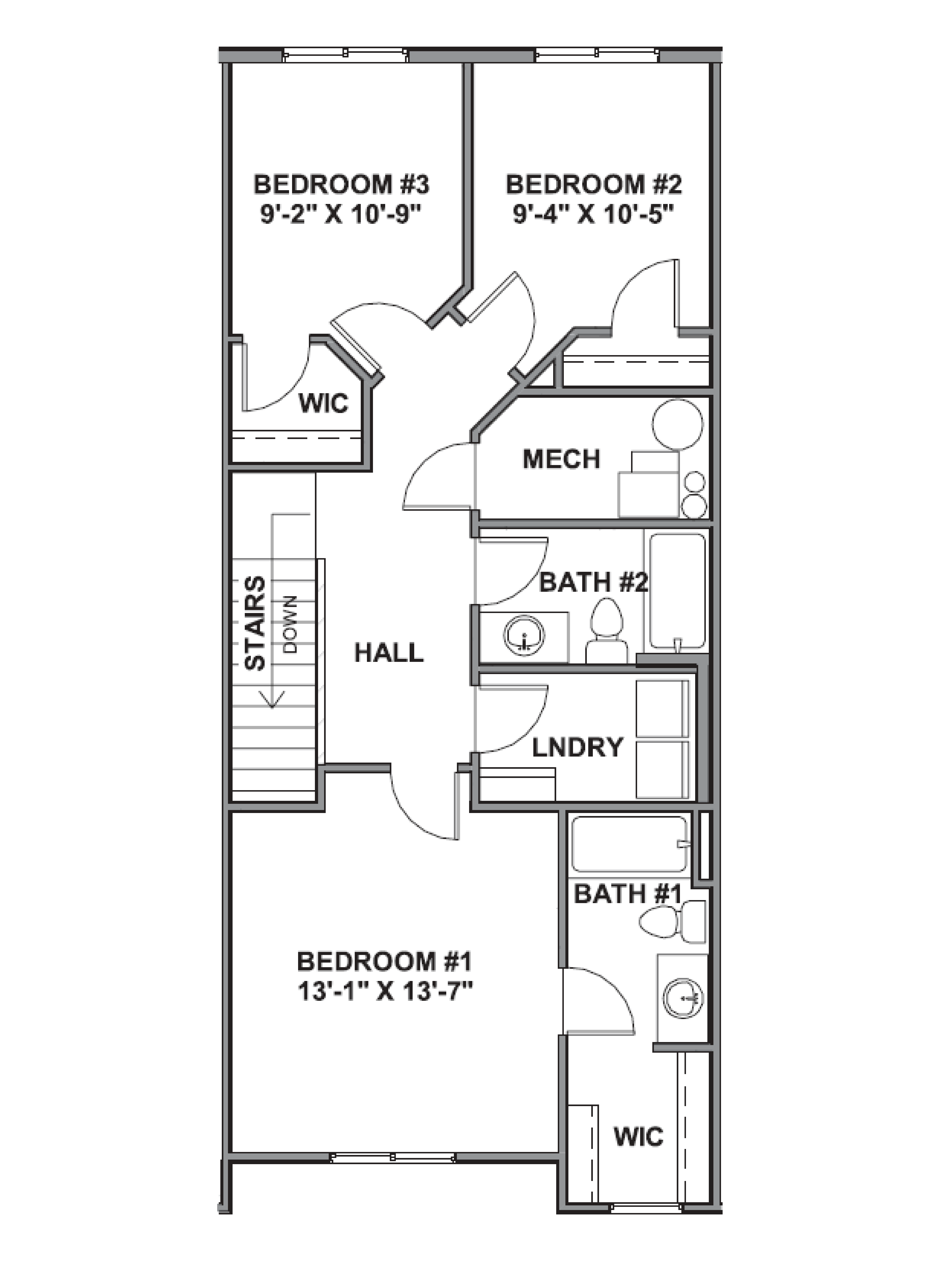 The second floor features three spacious bedrooms in lehi, utah